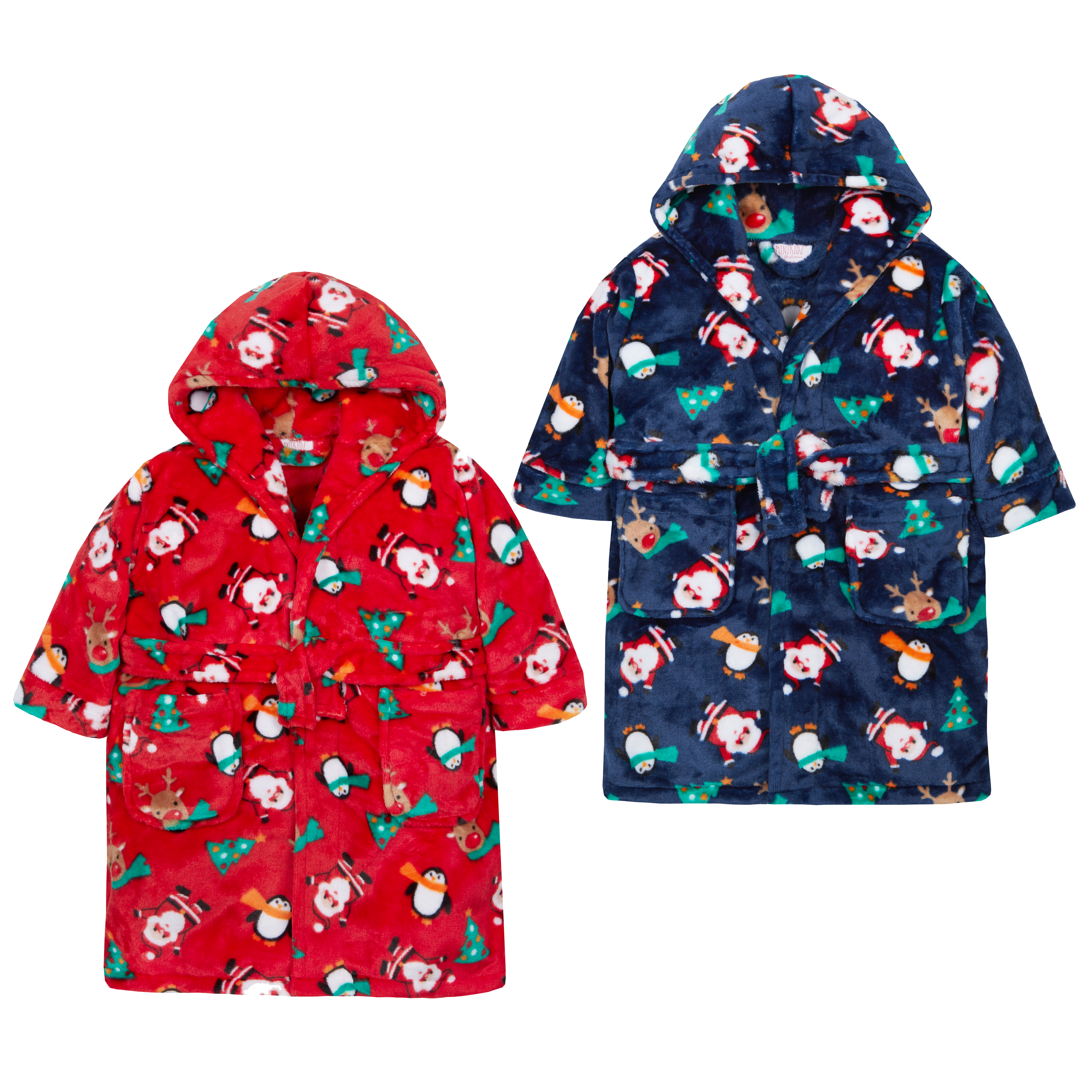 SALE Kids UNISEX Christmas Super Soft Fleece Dressing Gown Ages 2-13 Years NEW