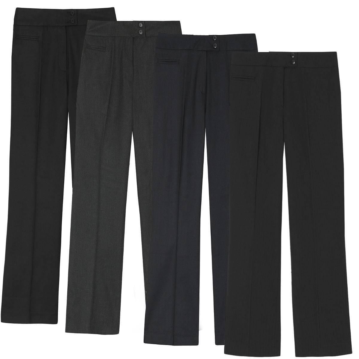 Ladies Plus Size Straight Leg Work Trousers (Sizes 16-26) Formal Office ...