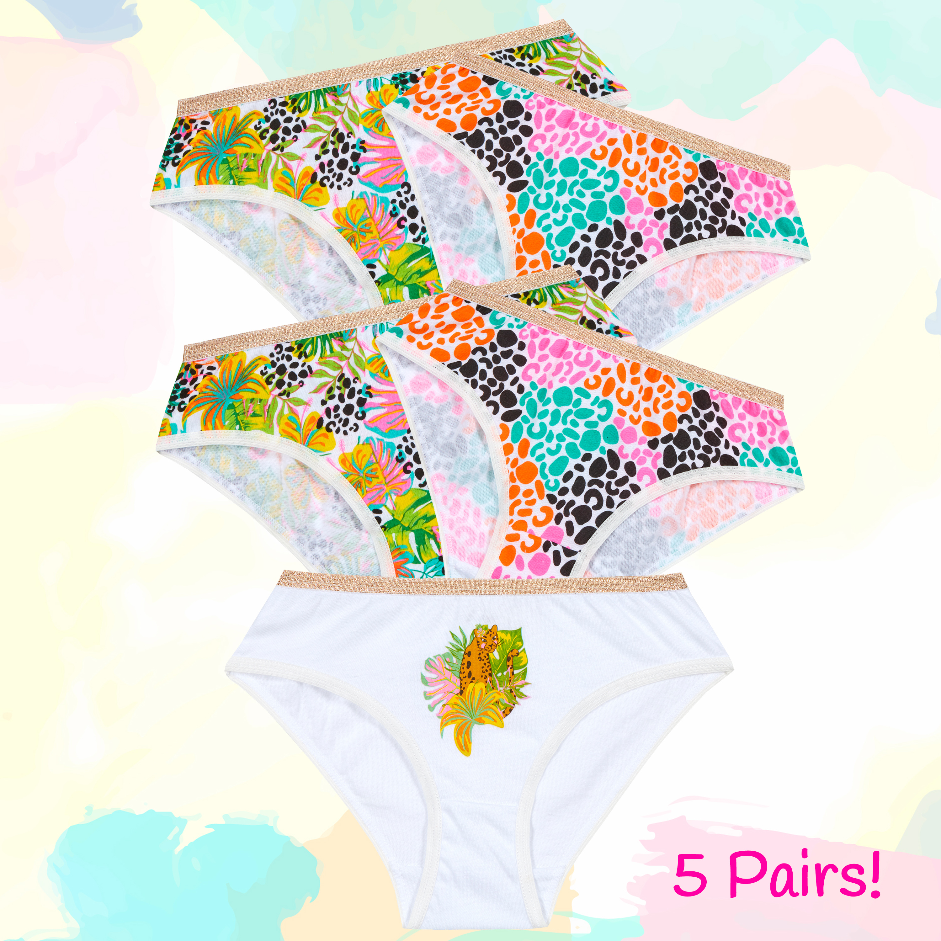 Paquete de 5 pares de brifas knickers multicompra pantalones ricos en algodón ropa interior - Imagen 33 de 34