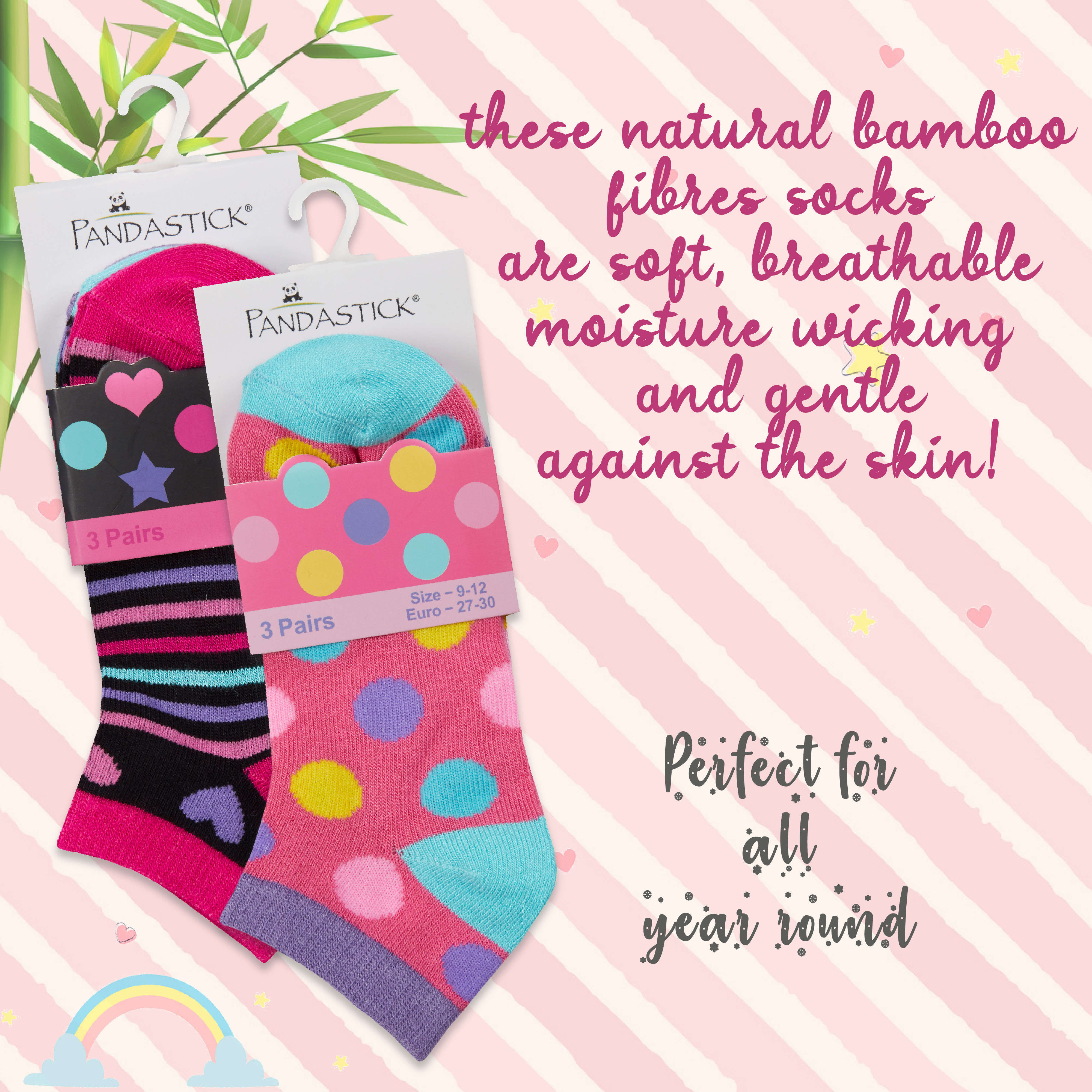 3 6 Pairs Kids Girls Bamboo Trainer Liner Low Cut Novelty Socks 6-8 9-12 12.5-3 - Picture 7 of 11
