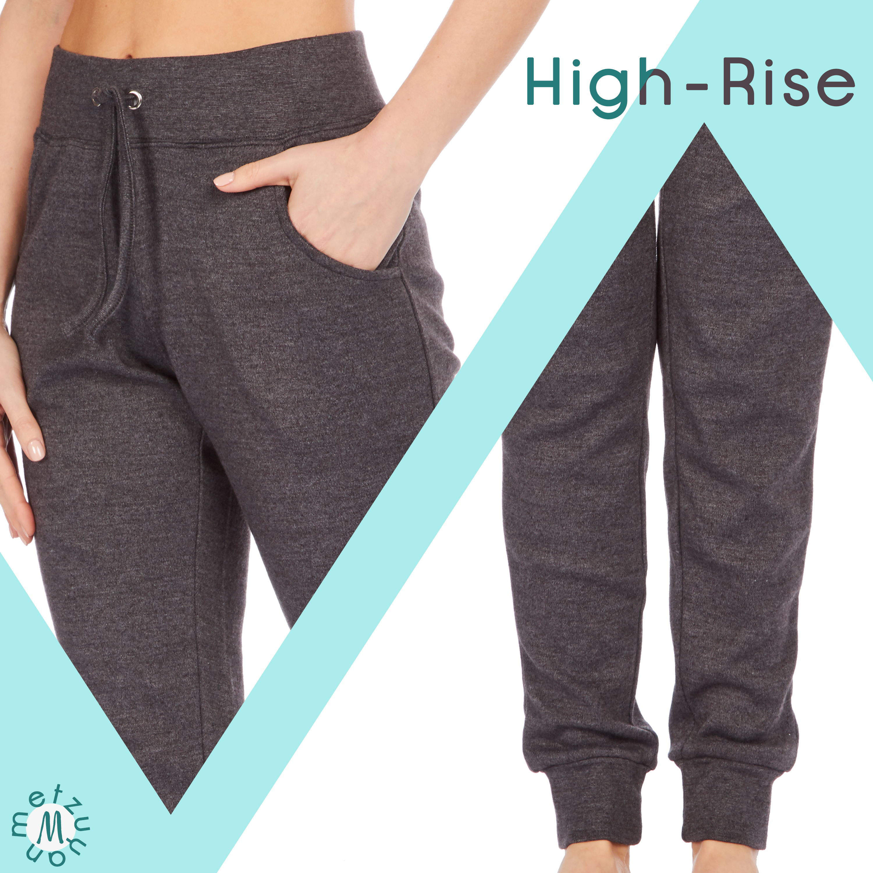 Women High-Rise Joggers with Drawstring Waist