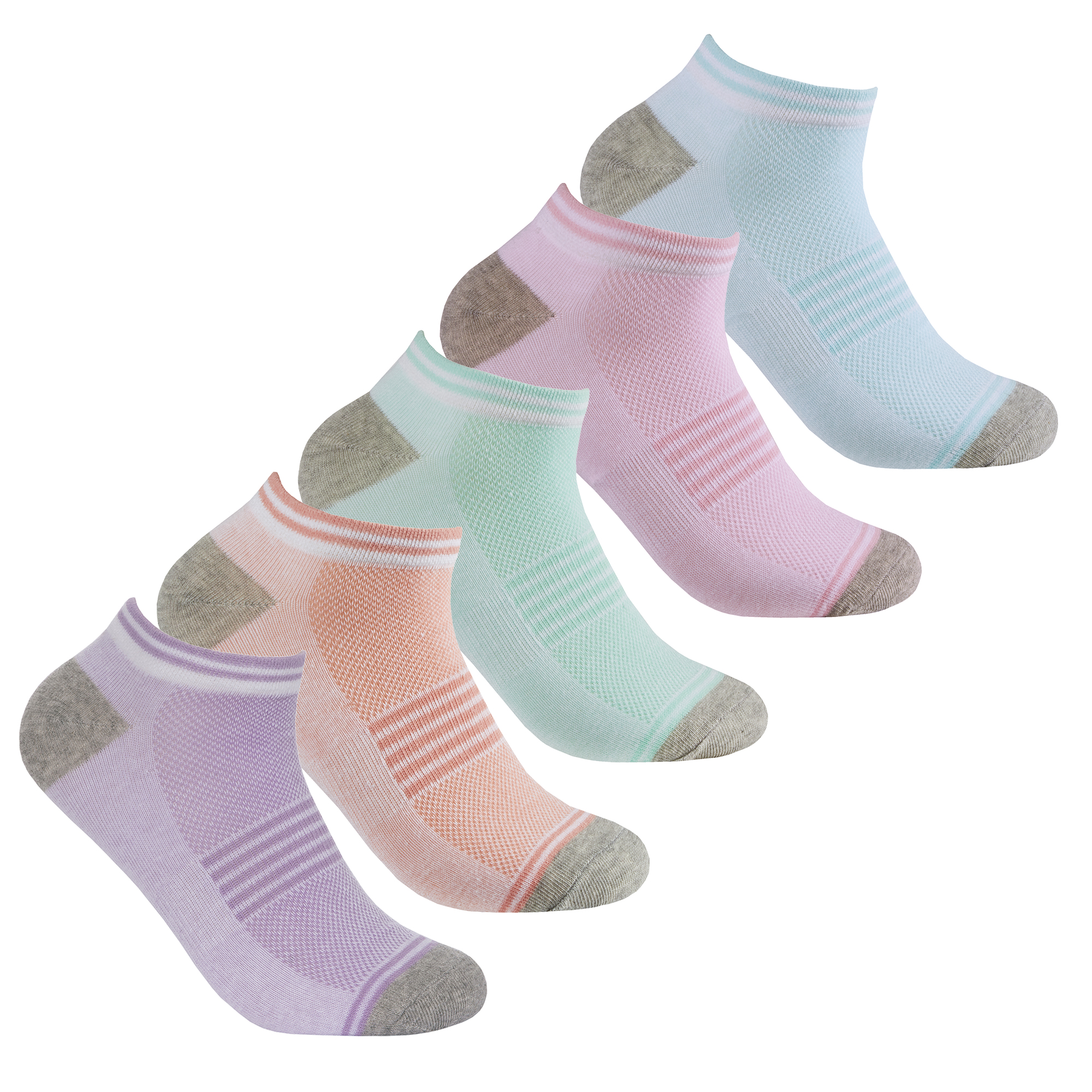 Ladies 5 Pairs Trainer Liner Socks Plain Ankle Gym Everyday Cotton Rich ...