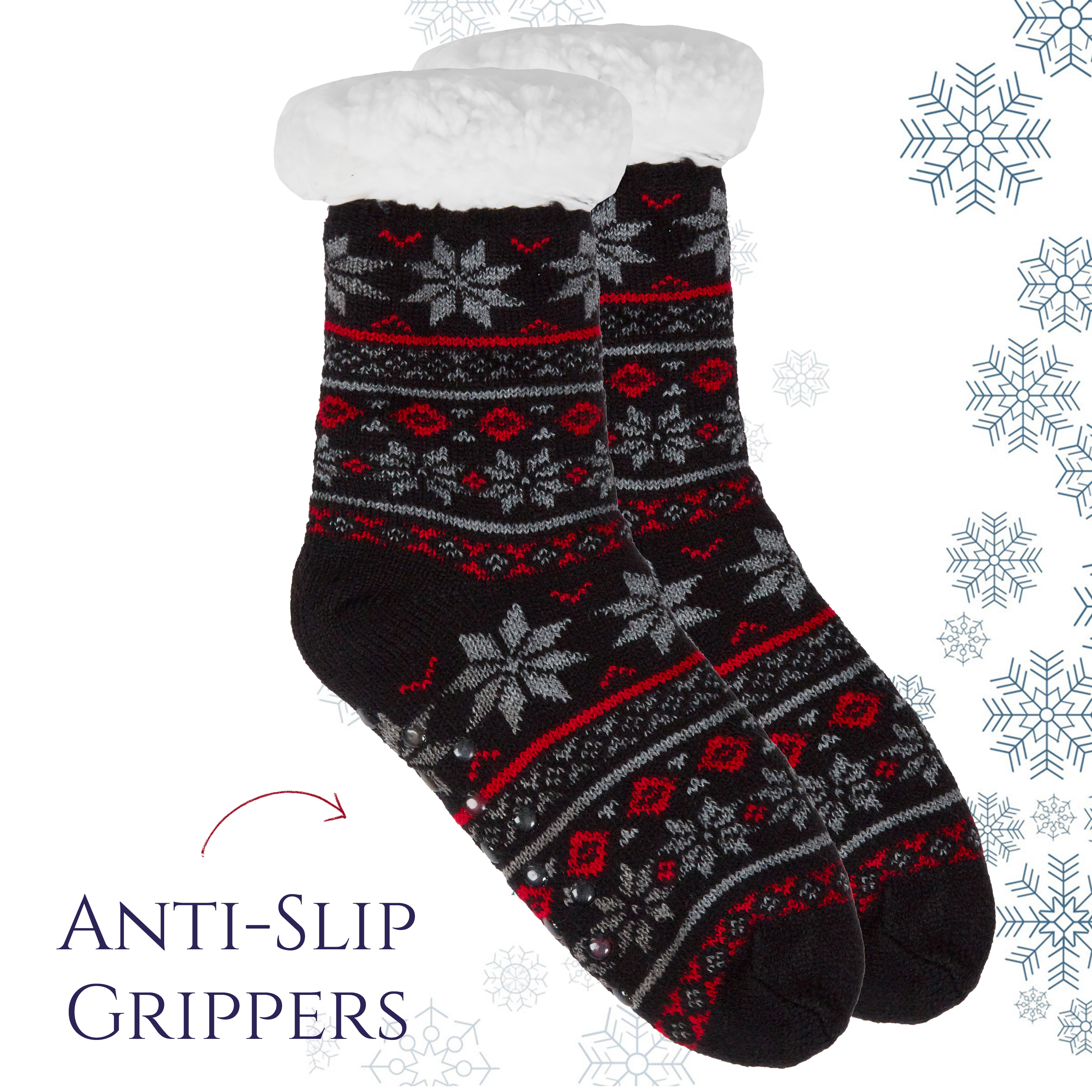 Boys Warm Cosy Fairisle Lounge Socks Anti Non Slip Grippers Gift Diamonds 12.5-6