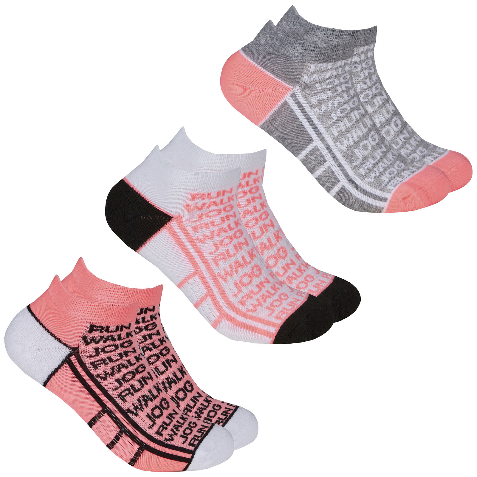 Women's Ladies Ankle Socks Running Trainer Liners Sports Gym 3 Pairs ...