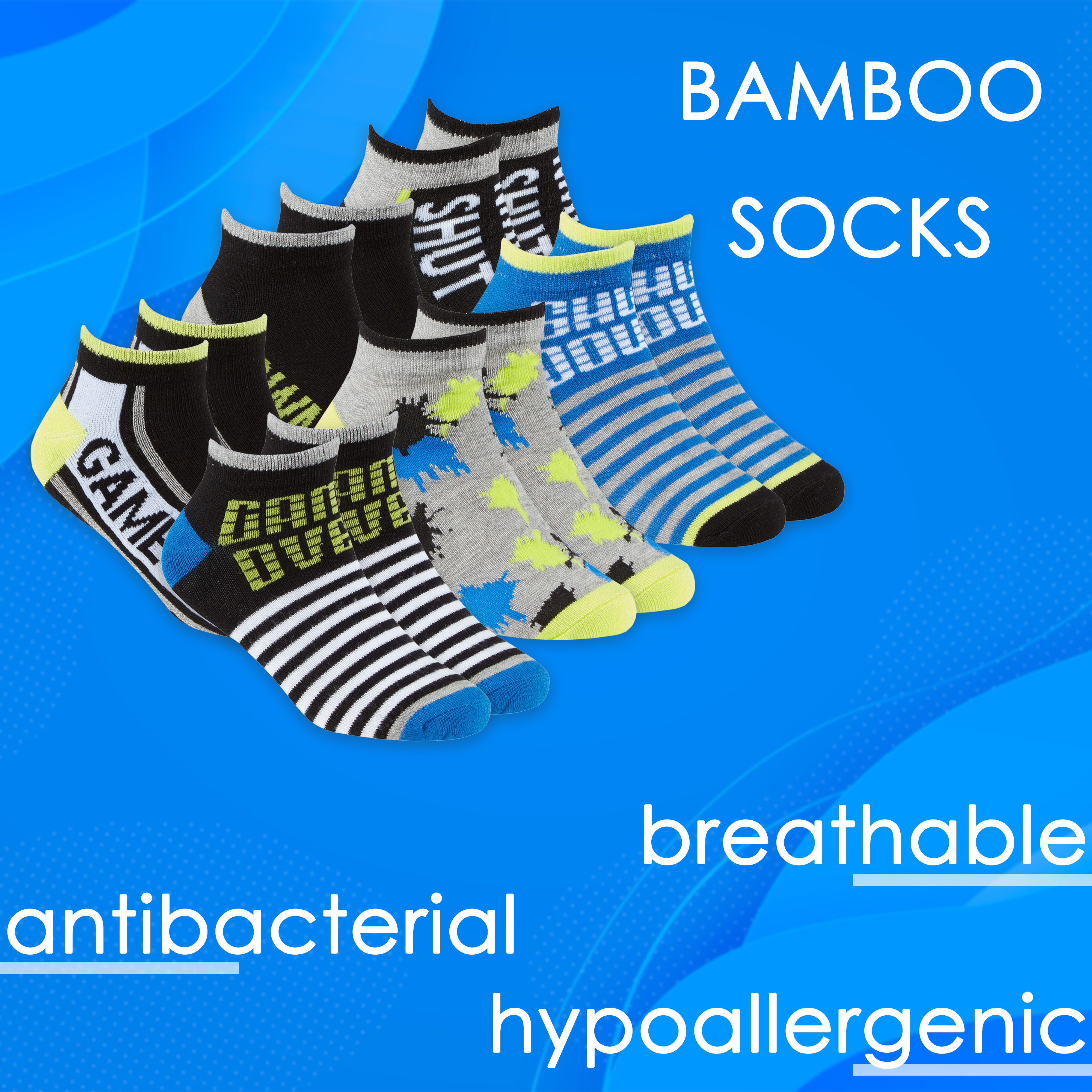 Boys Bamboo Socks Trainer Liners Crew Socks Viscose Breathable Football Game UK - Picture 7 of 11