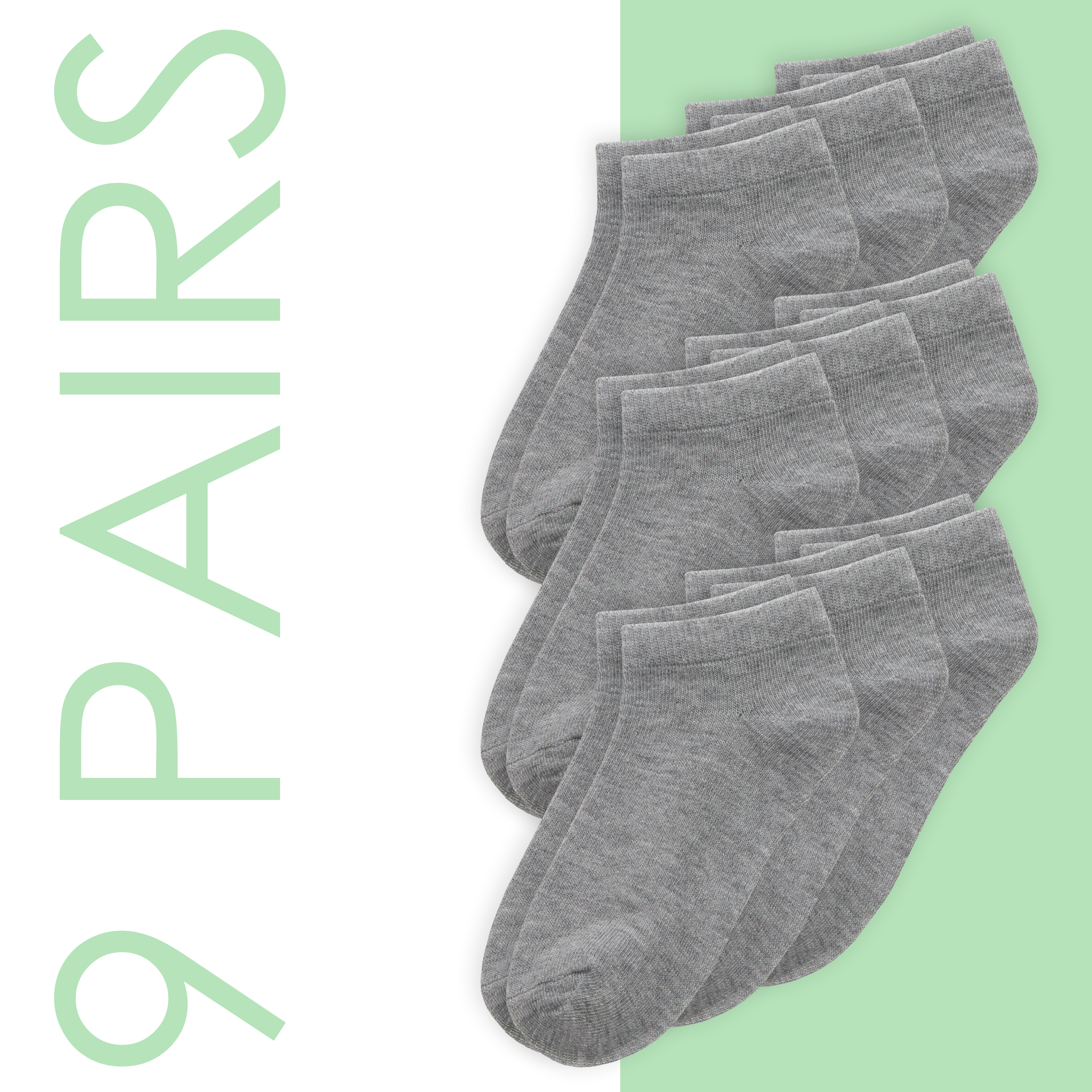 9 Pairs Boys Girls Plain Bamboo Ankle Socks Trainer Liner Multibuy Multipack UK - Picture 11 of 14