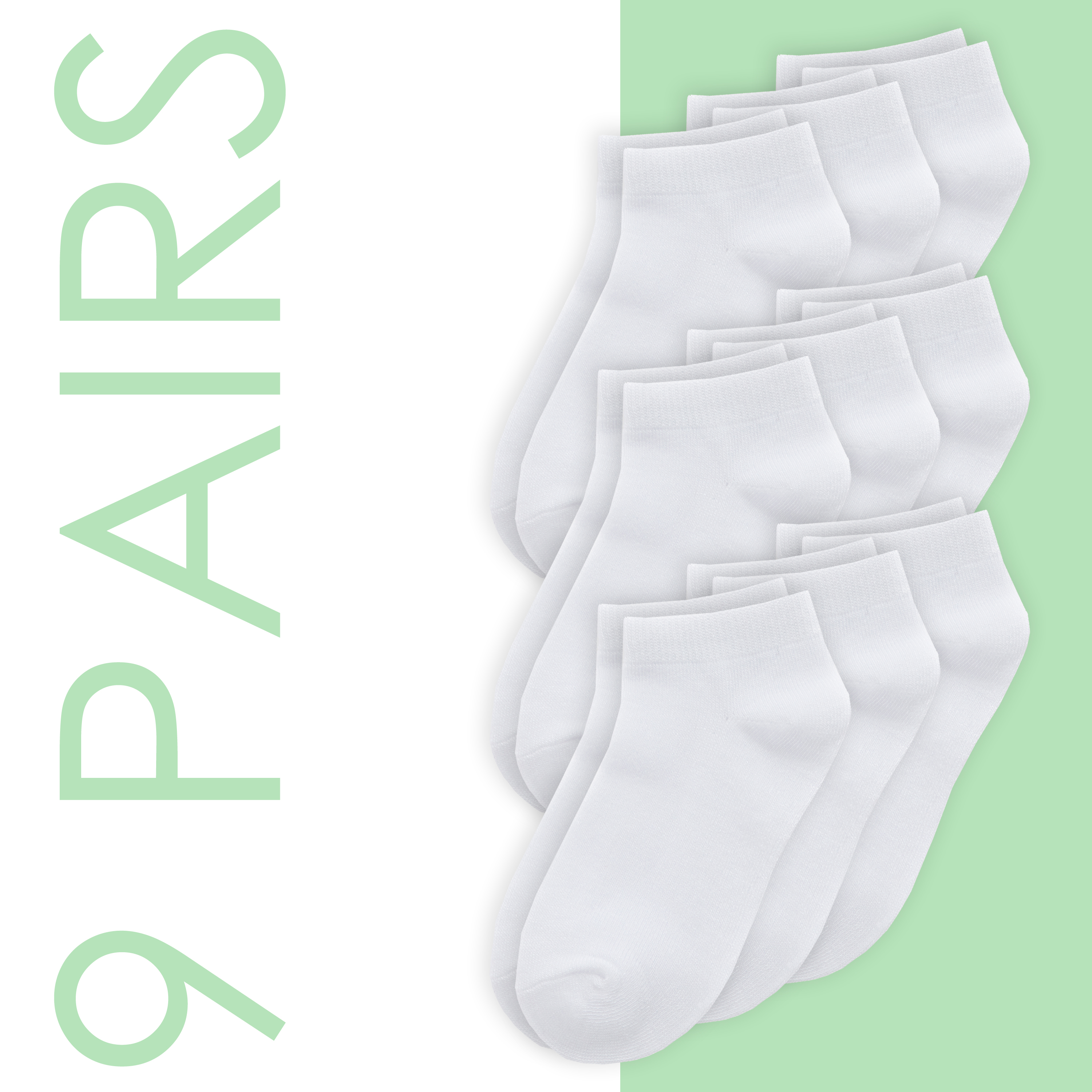 9 Pairs Boys Girls Plain Bamboo Ankle Socks Trainer Liner Multibuy Multipack UK - Picture 7 of 14
