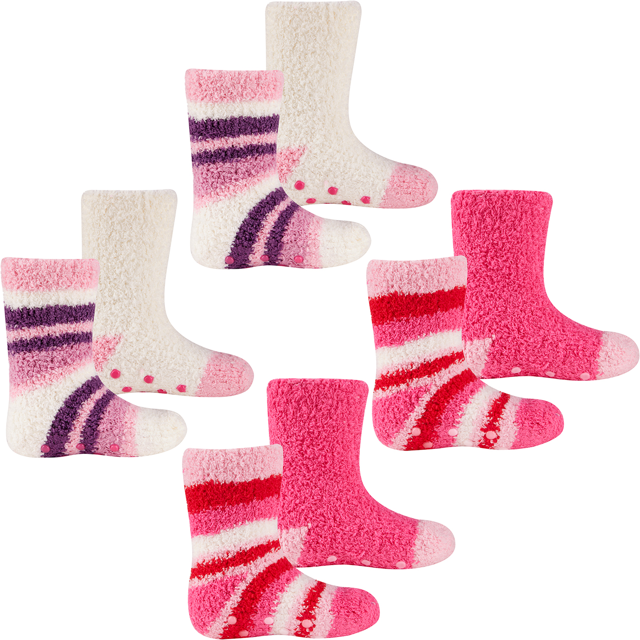 TICK TOCK Baby Girls Cosy Fluffy Socks 4 Pairs Anti Slip Grippers Warm 05.5 eBay