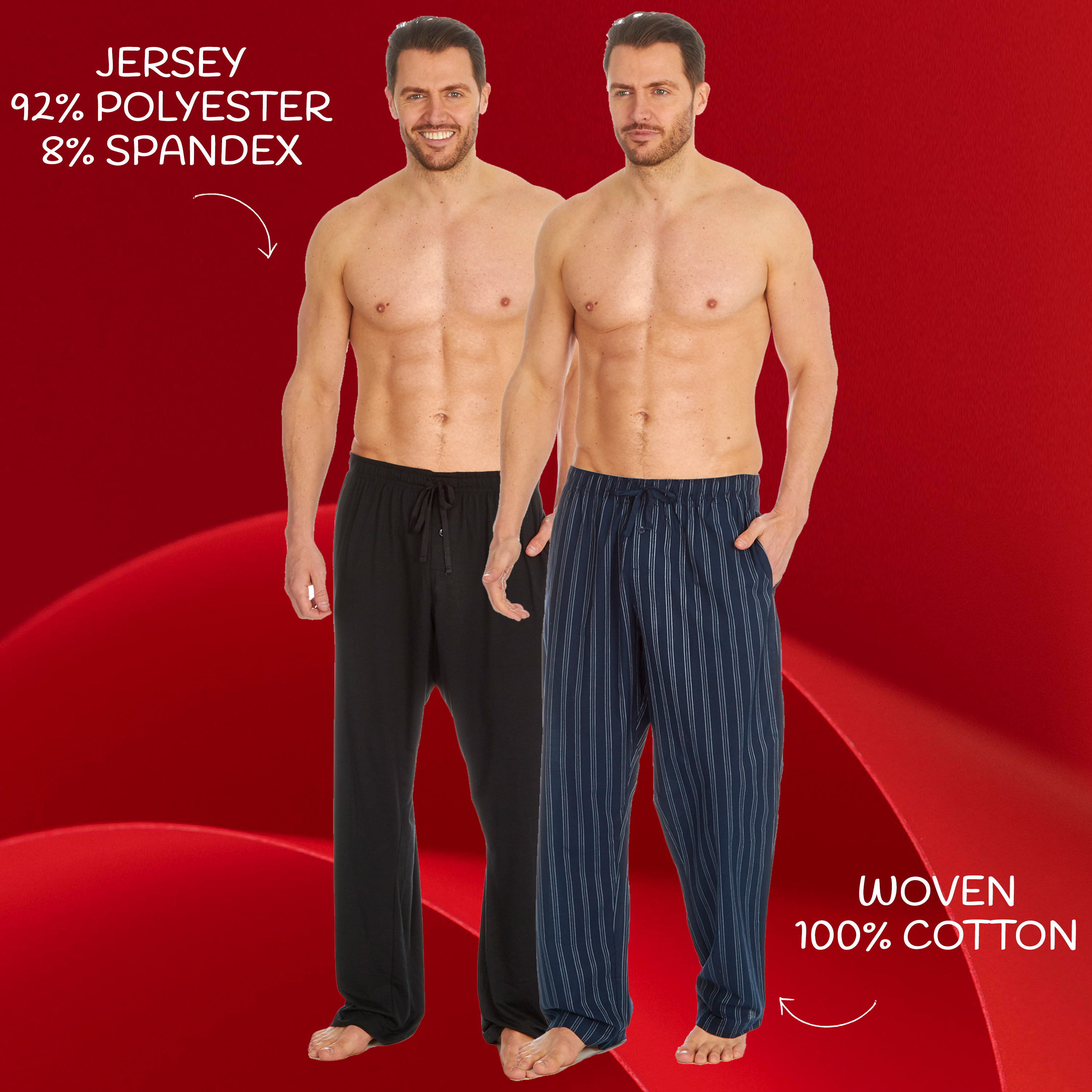 Best Deals Direct 2 Pack Mens Checkered Lounge Pants Trousers Pyjamas Bottoms Cotton Blend