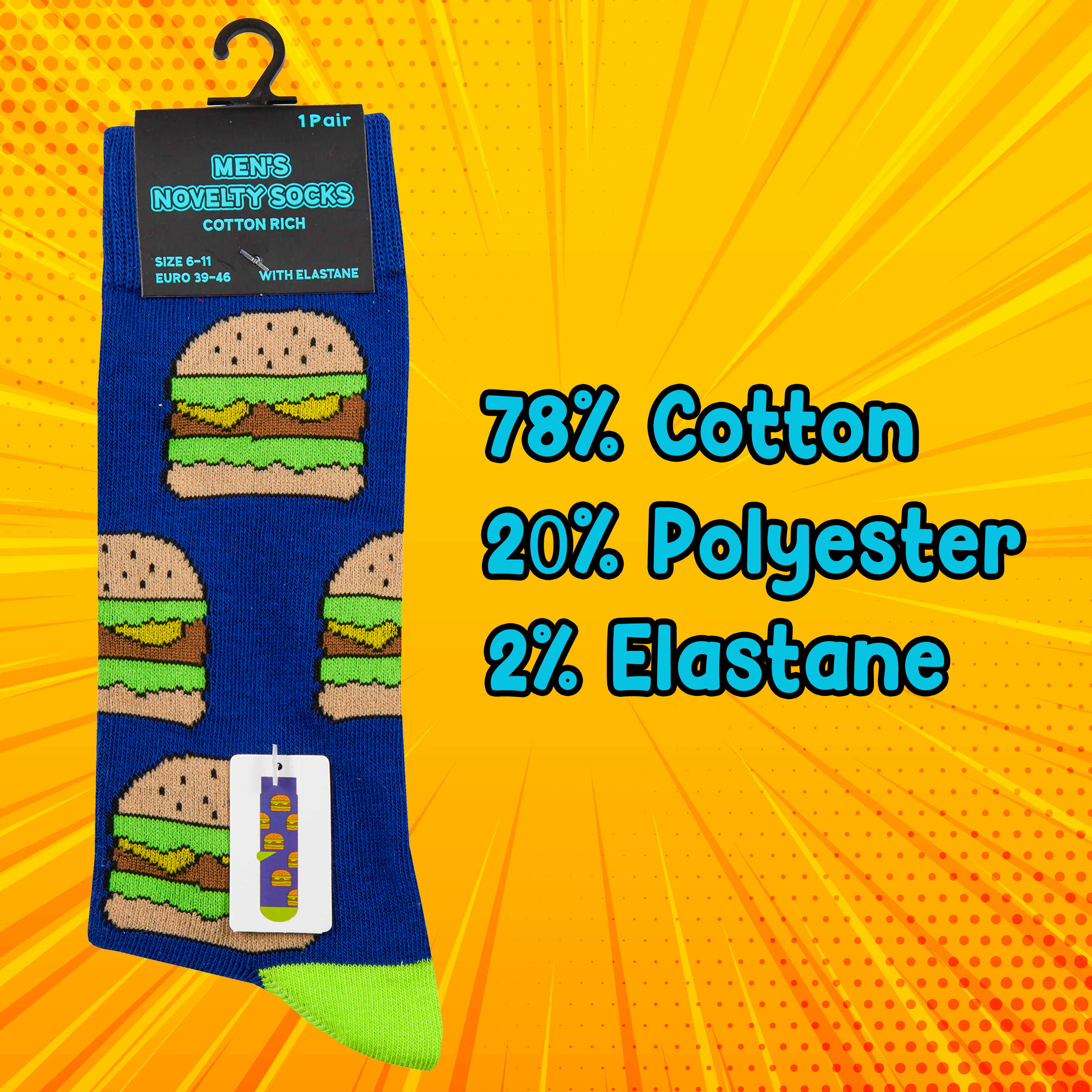 Mens Funky Socks Crew Mid Calf Novelty Cartoon Funny Cotton Rich Gift Present UK - Picture 23 of 25