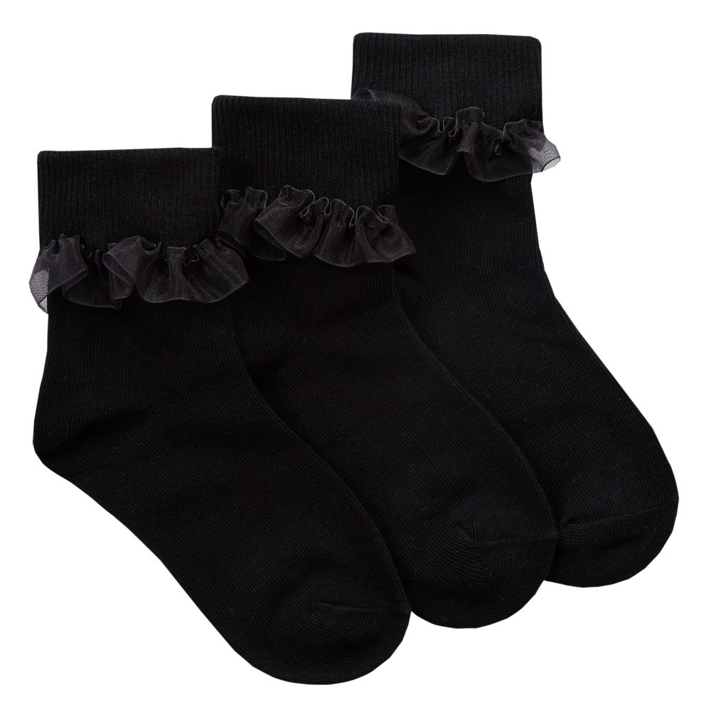 3 pares de calcetines de encaje para niños y niñas hasta el tobillo de algodón ricos calcetines diarios escolares - Imagen 6 de 10