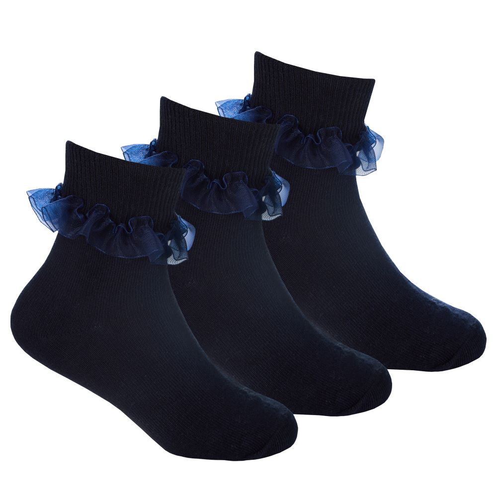 3 pares de calcetines de encaje para niños y niñas hasta el tobillo de algodón ricos calcetines diarios escolares - Imagen 4 de 10