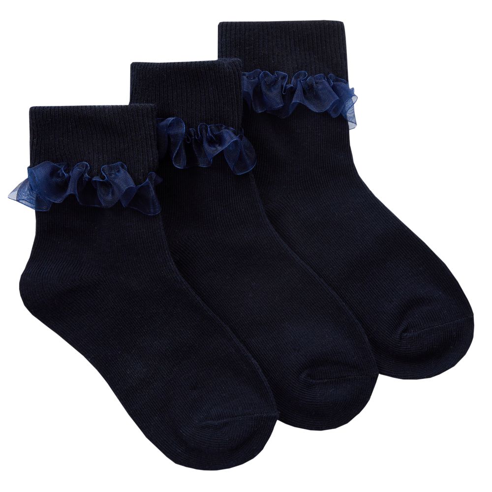 3 pares de calcetines de encaje para niños y niñas hasta el tobillo de algodón ricos calcetines diarios escolares - Imagen 3 de 10