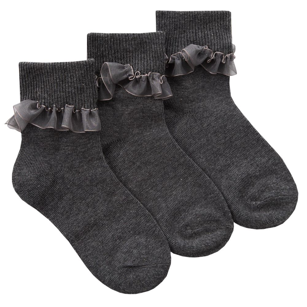 3 pares de calcetines de encaje para niños y niñas hasta el tobillo de algodón ricos calcetines diarios escolares - Imagen 9 de 10