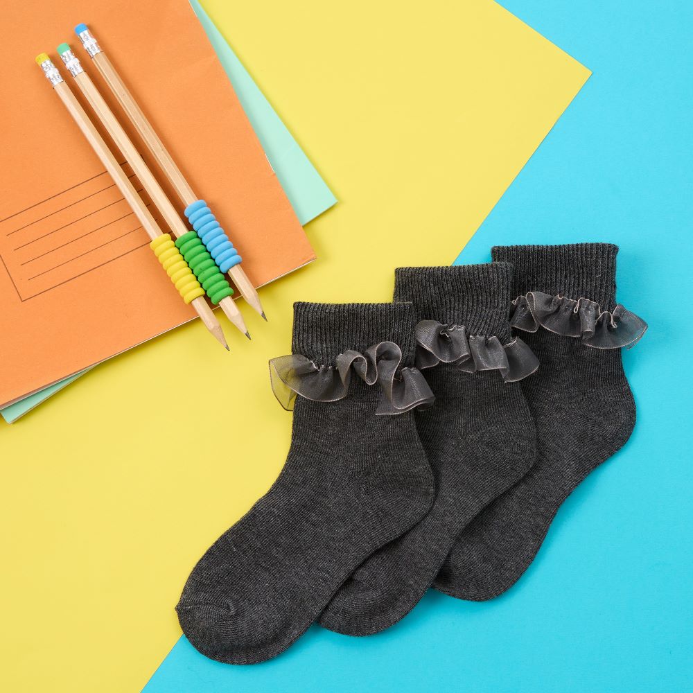 3 pares de calcetines de encaje para niños y niñas hasta el tobillo de algodón ricos calcetines diarios escolares - Imagen 8 de 10