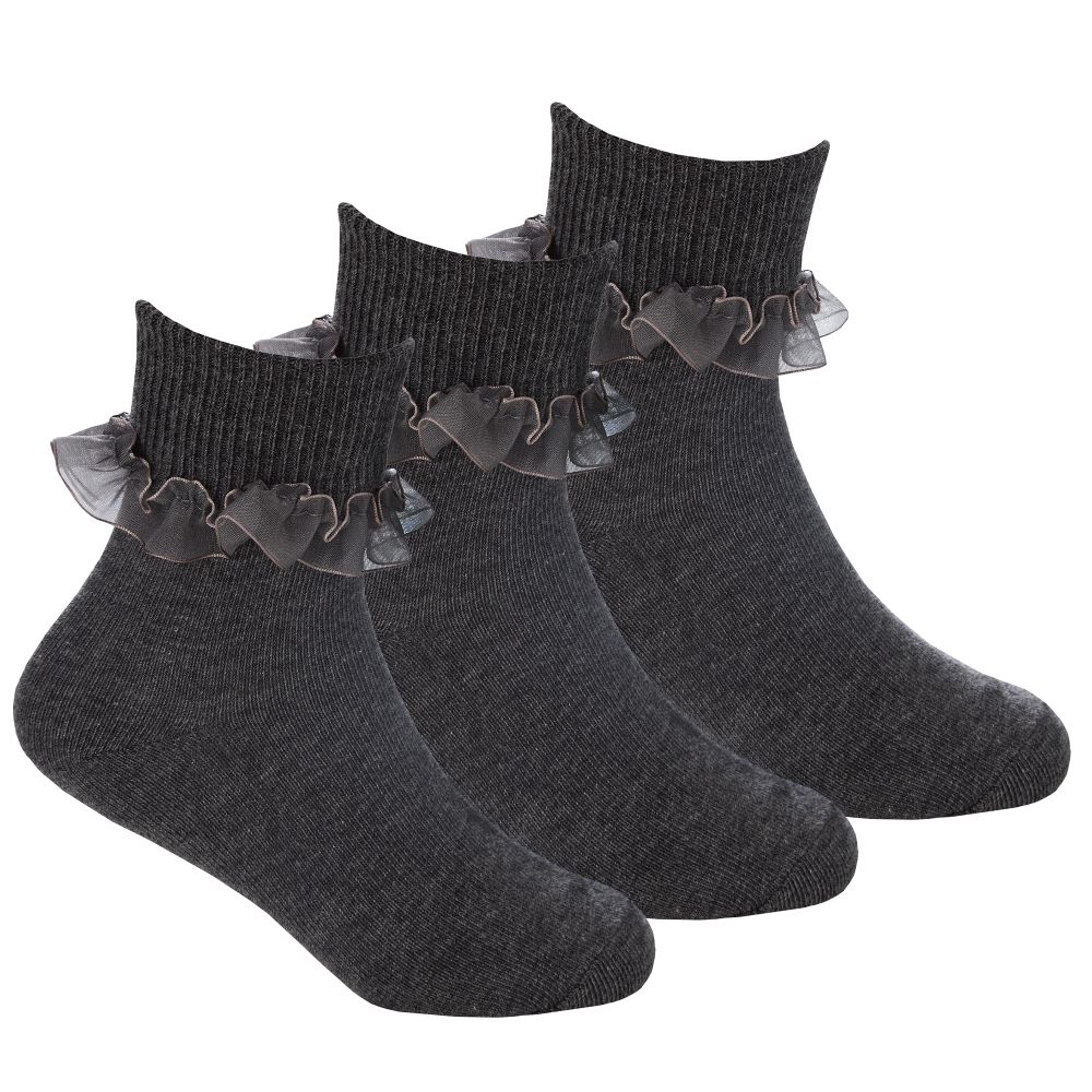3 pares de calcetines de encaje para niños y niñas hasta el tobillo de algodón ricos calcetines diarios escolares - Imagen 10 de 10