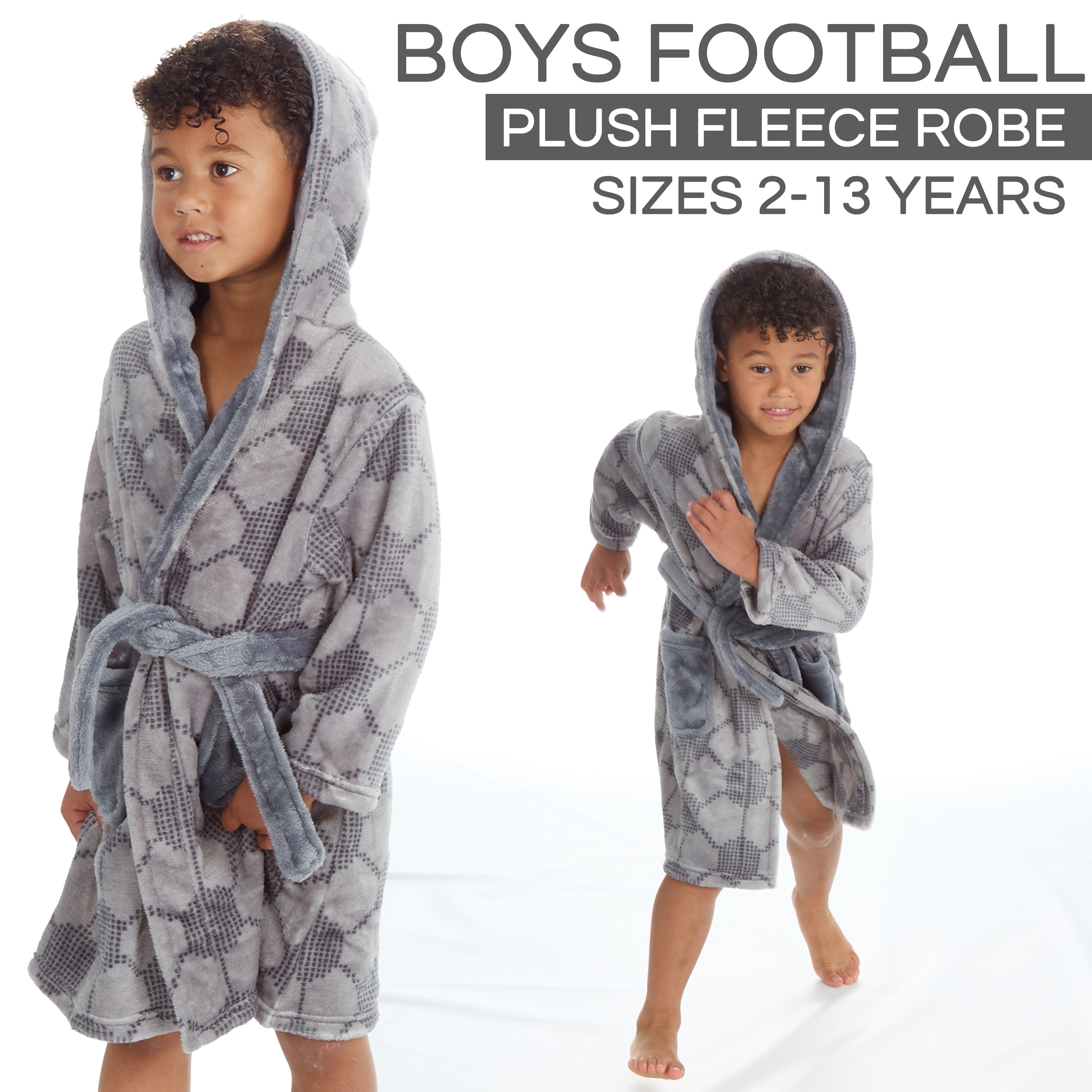 Boys hooded fleece robe hot sale