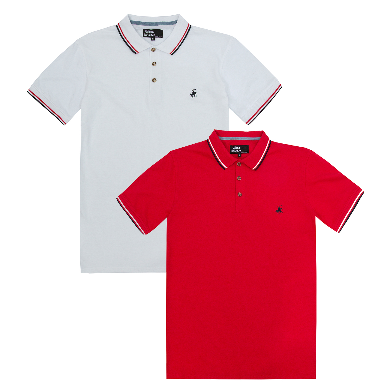 White polo t hotsell shirt with red horse