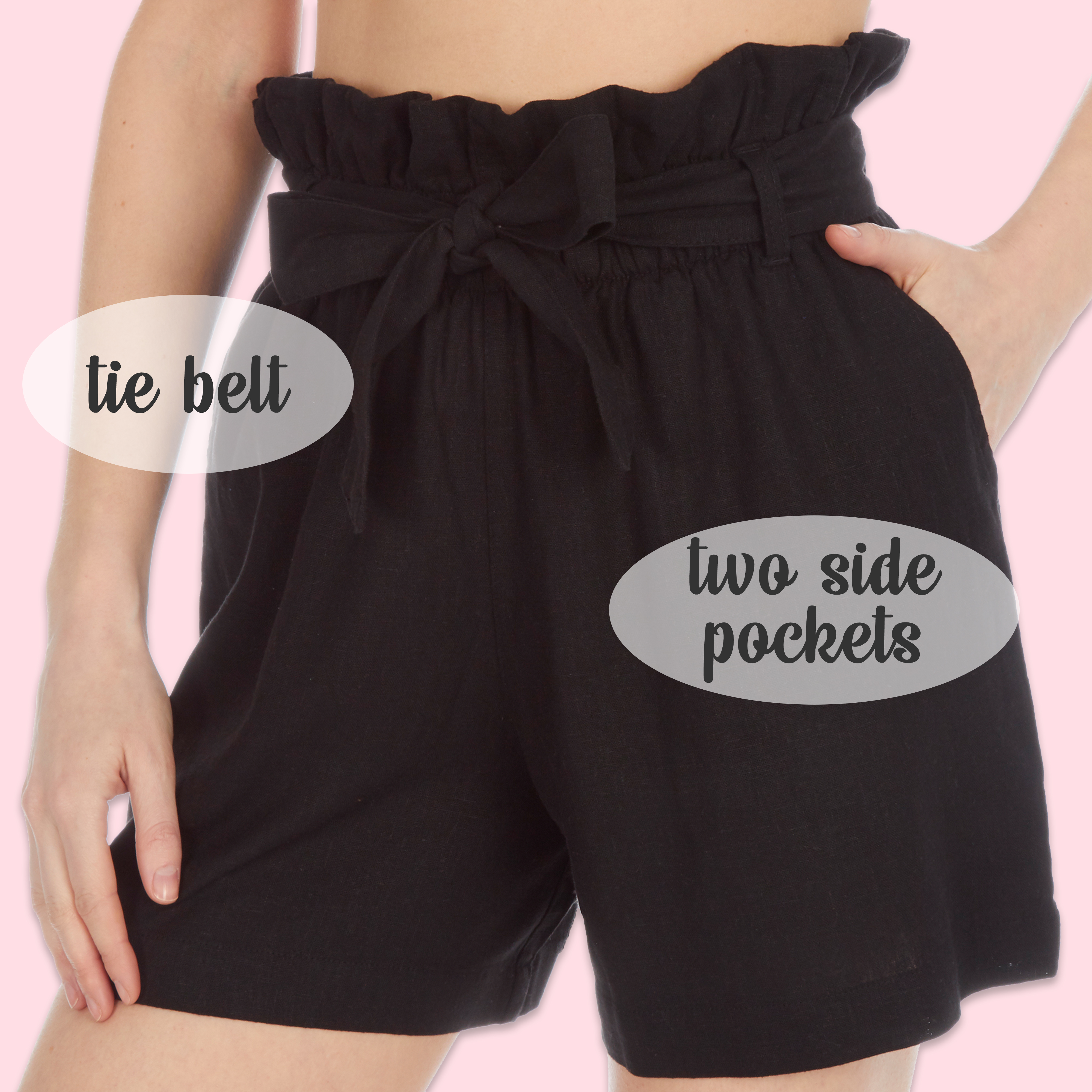 High waisted sash tie sales shorts