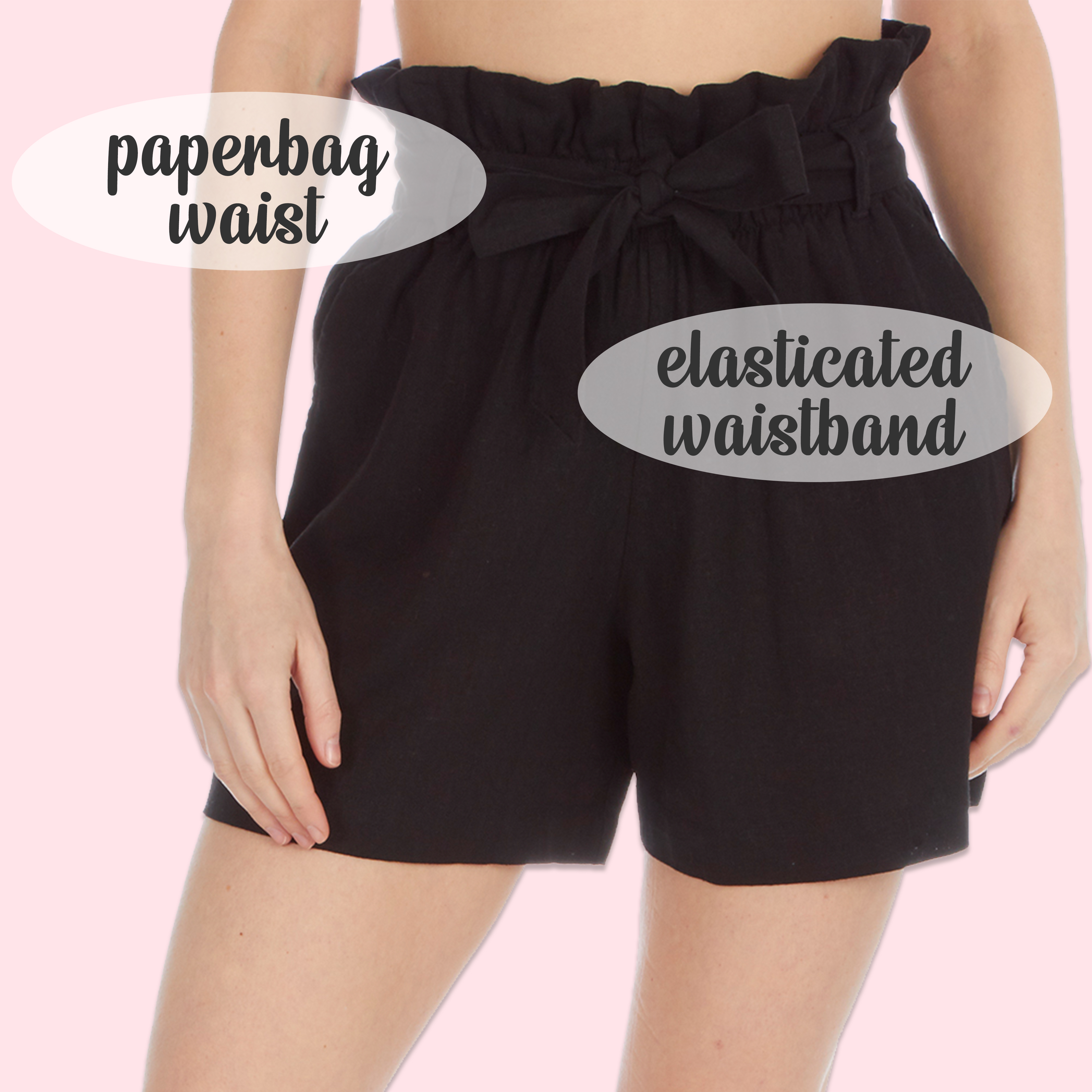 Plus Size Paper Bag Shorts High Waisted Casual - WF Shopping
