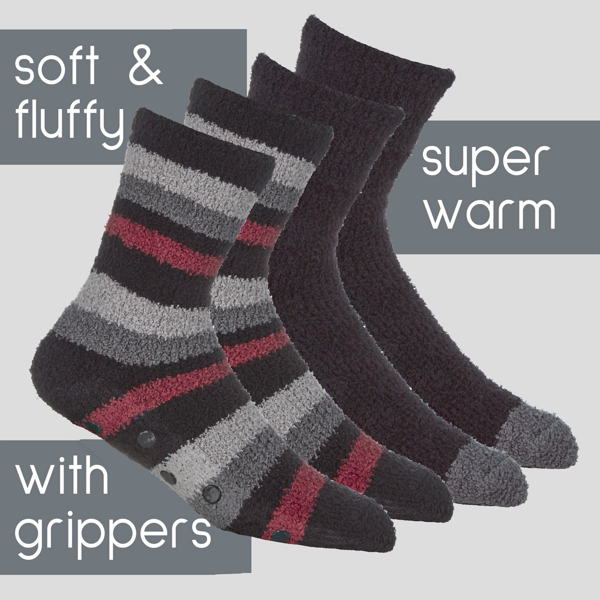 Mens Fluffy Cosy Slipper Super Soft Non Slip Warm Thermal Bed Socks Size UK 6-11