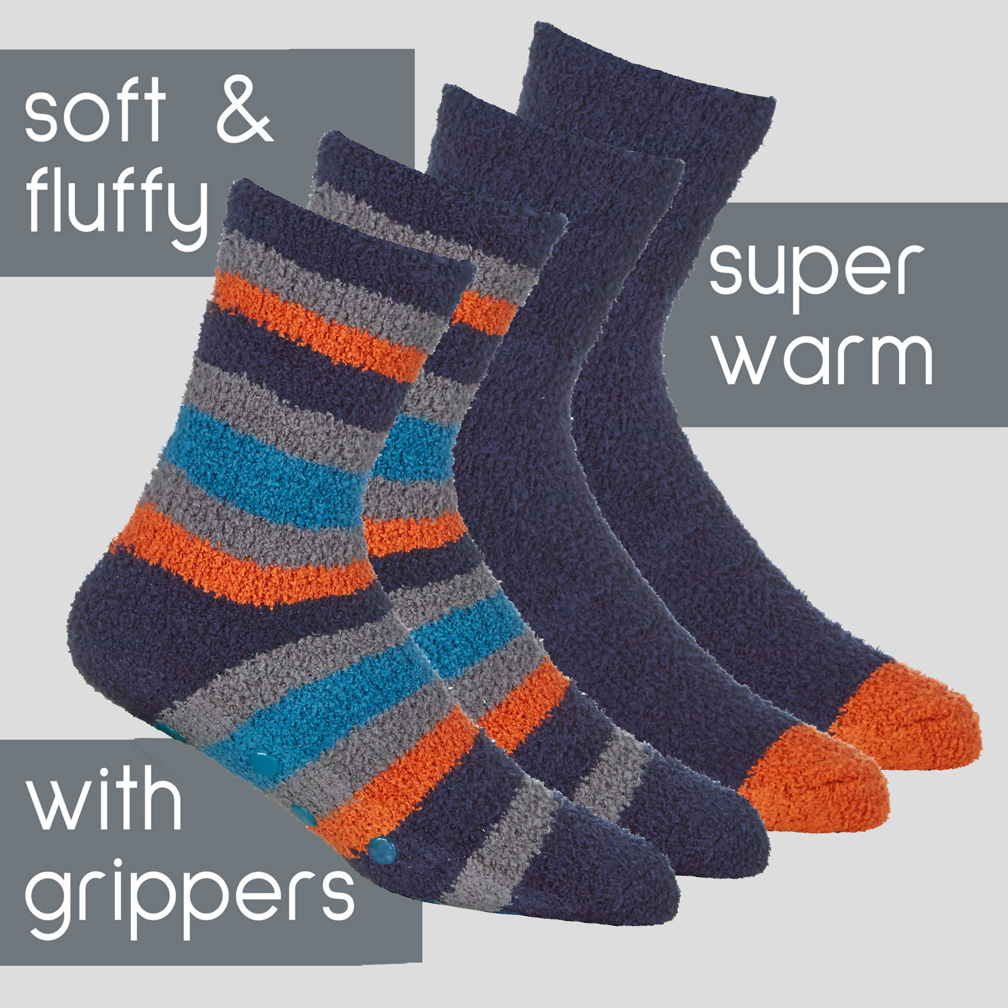 Mens Fluffy Cosy Slipper Super Soft Non Slip Warm Thermal Bed Socks Size UK 6-11