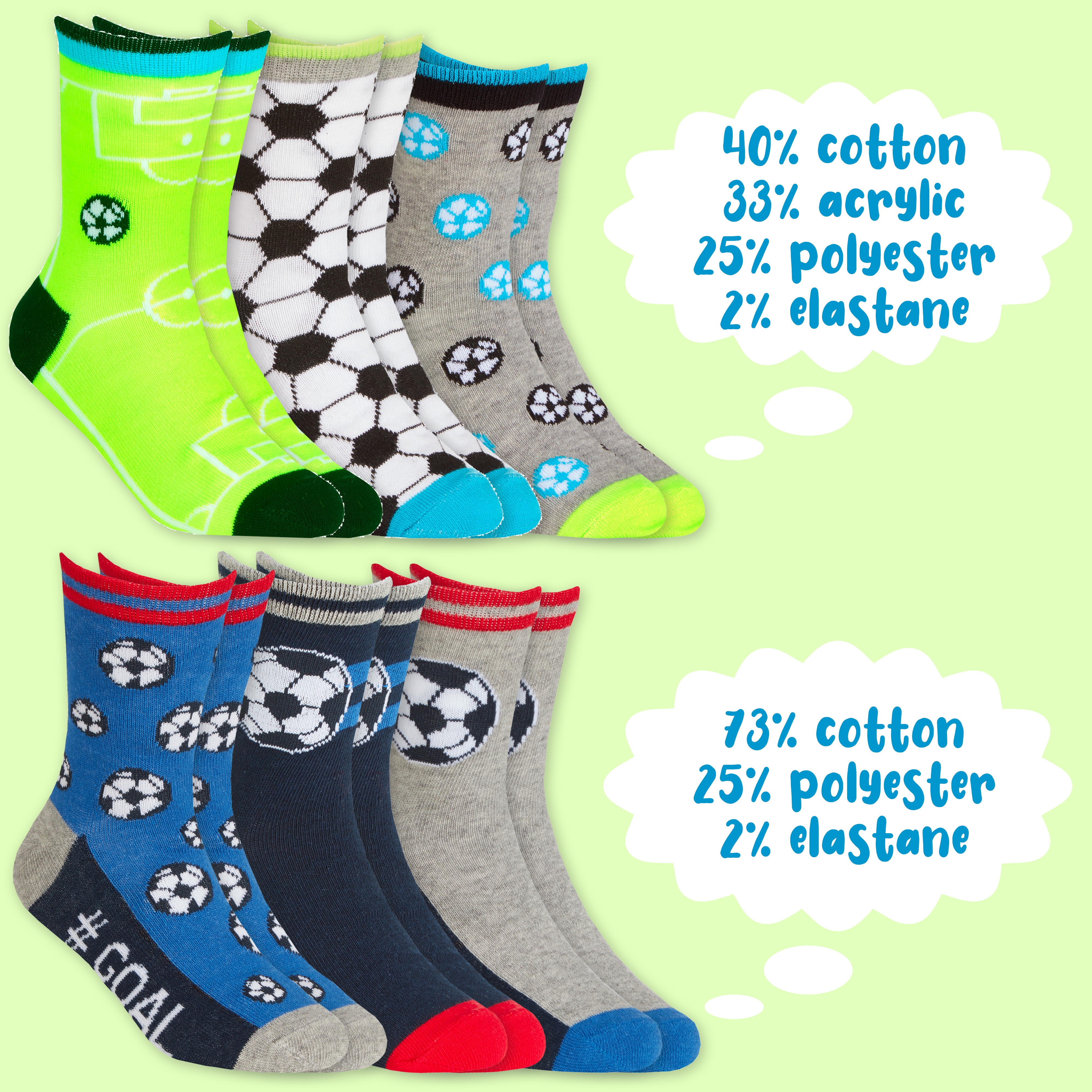 Kids Boys 6 Pairs Crew Socks Cotton Rich Novelty Cartoon Print Mid Calf Sock Set - Picture 32 of 43