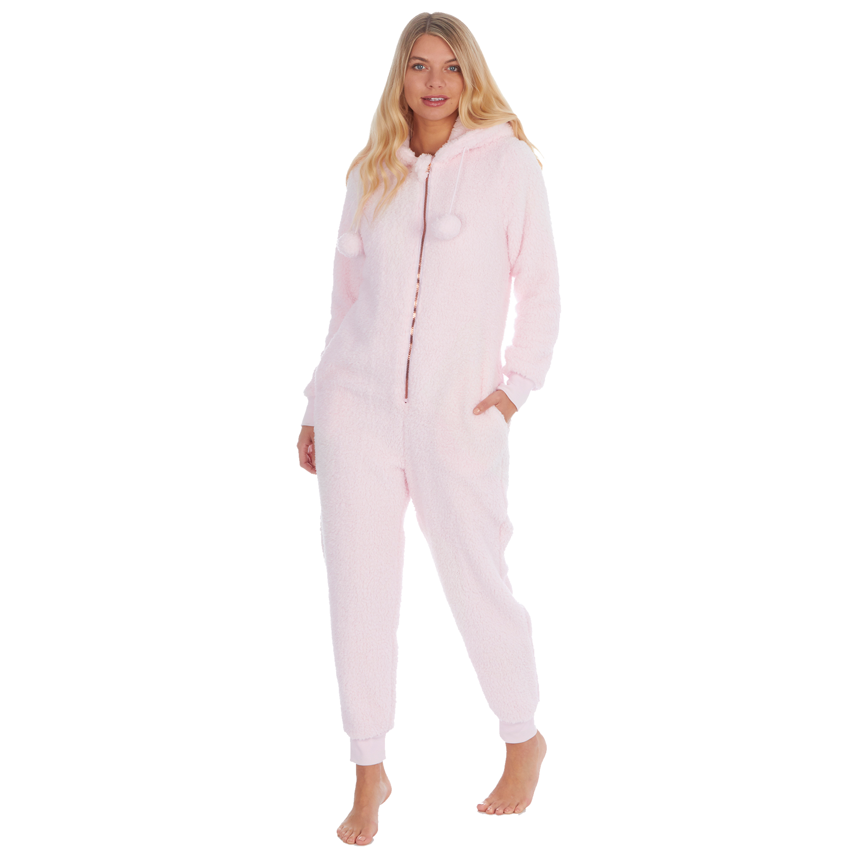 Womens 1Onesie Pyjamas Ladies Fleece Winter Playsuit Jumper Hooded All ...