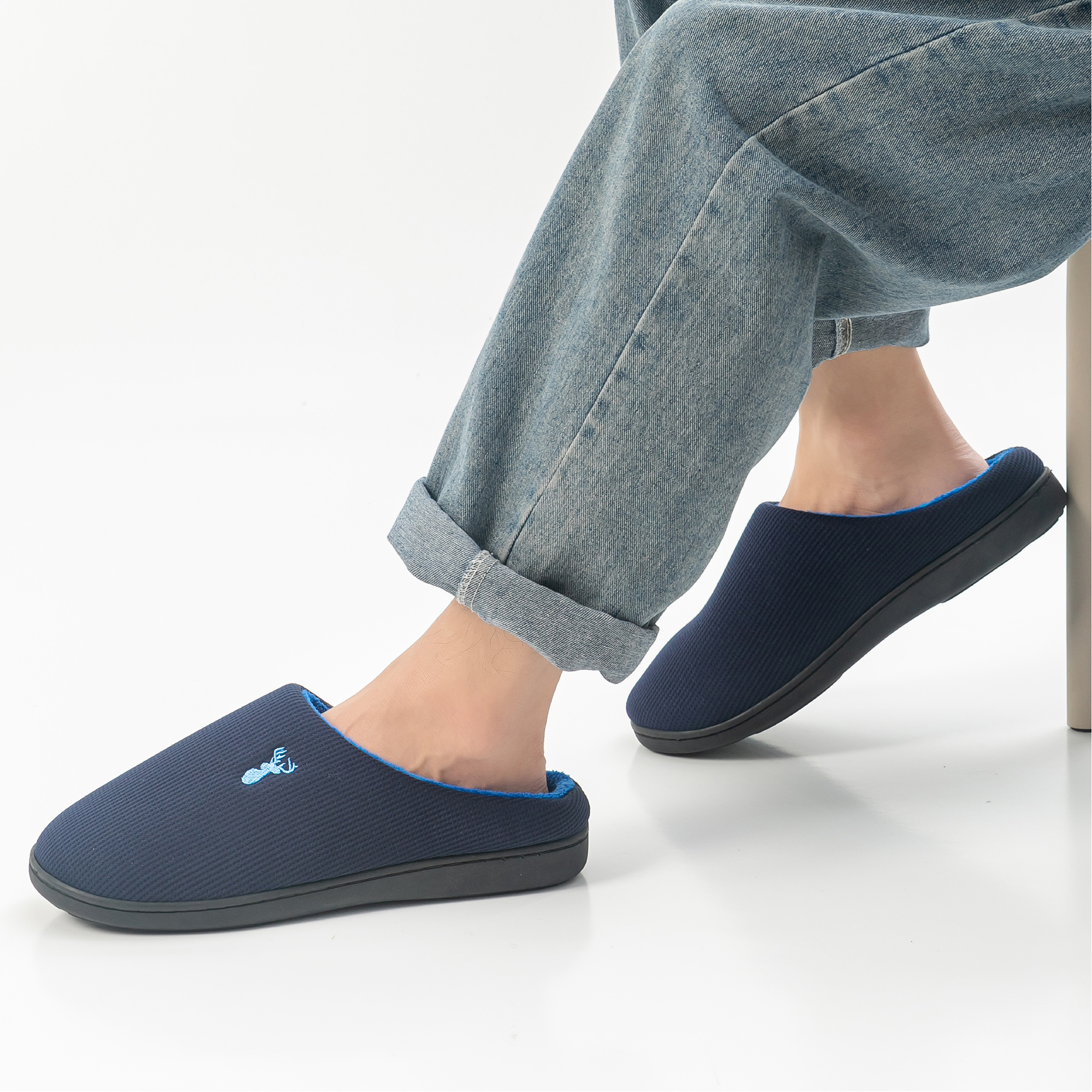 Mens Memory Foam Slippers Two-Tone Breathable Soft Cosy Warm Lining Slip-On - Picture 13 of 15