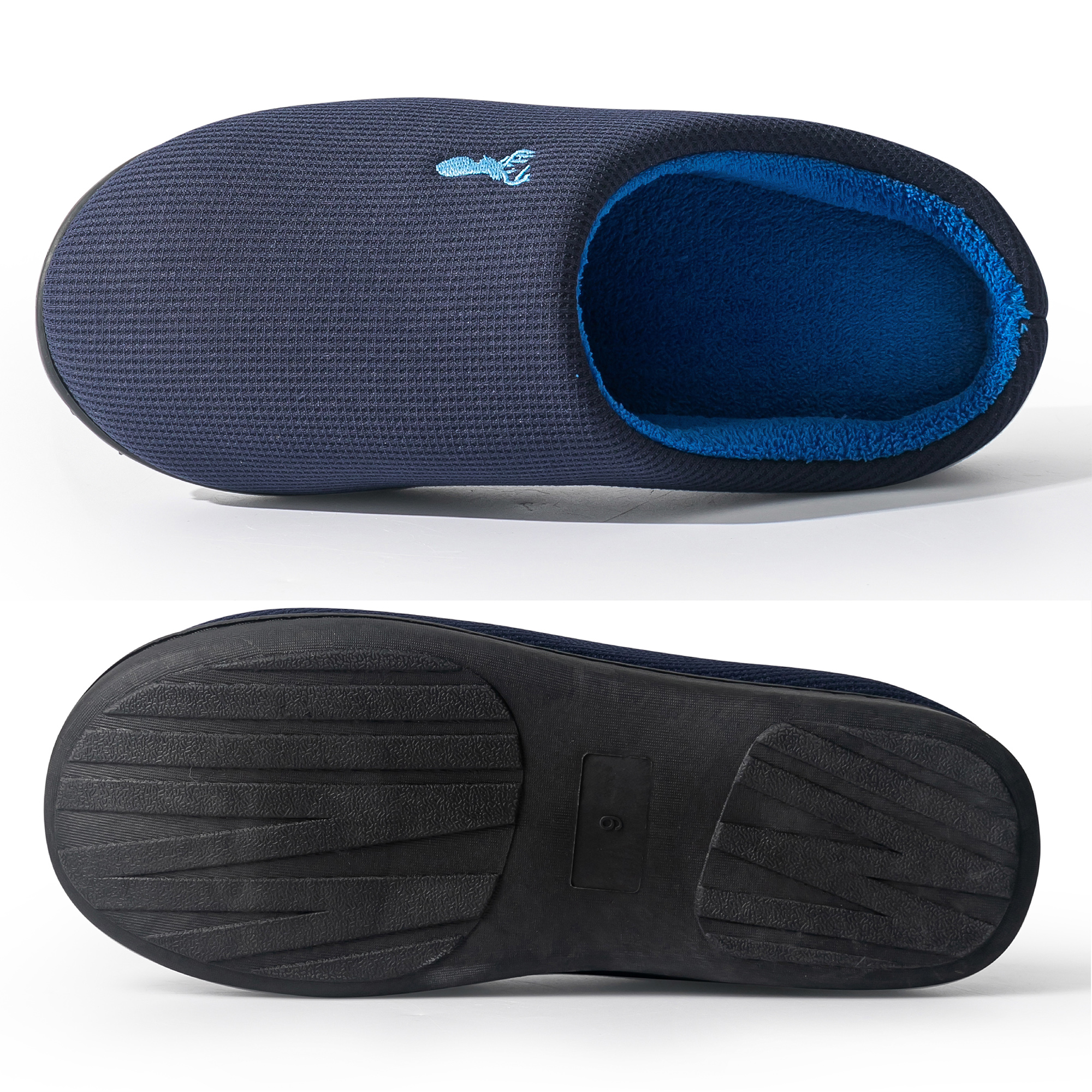 Mens Memory Foam Slippers Two-Tone Breathable Soft Cosy Warm Lining Slip-On - Picture 14 of 15