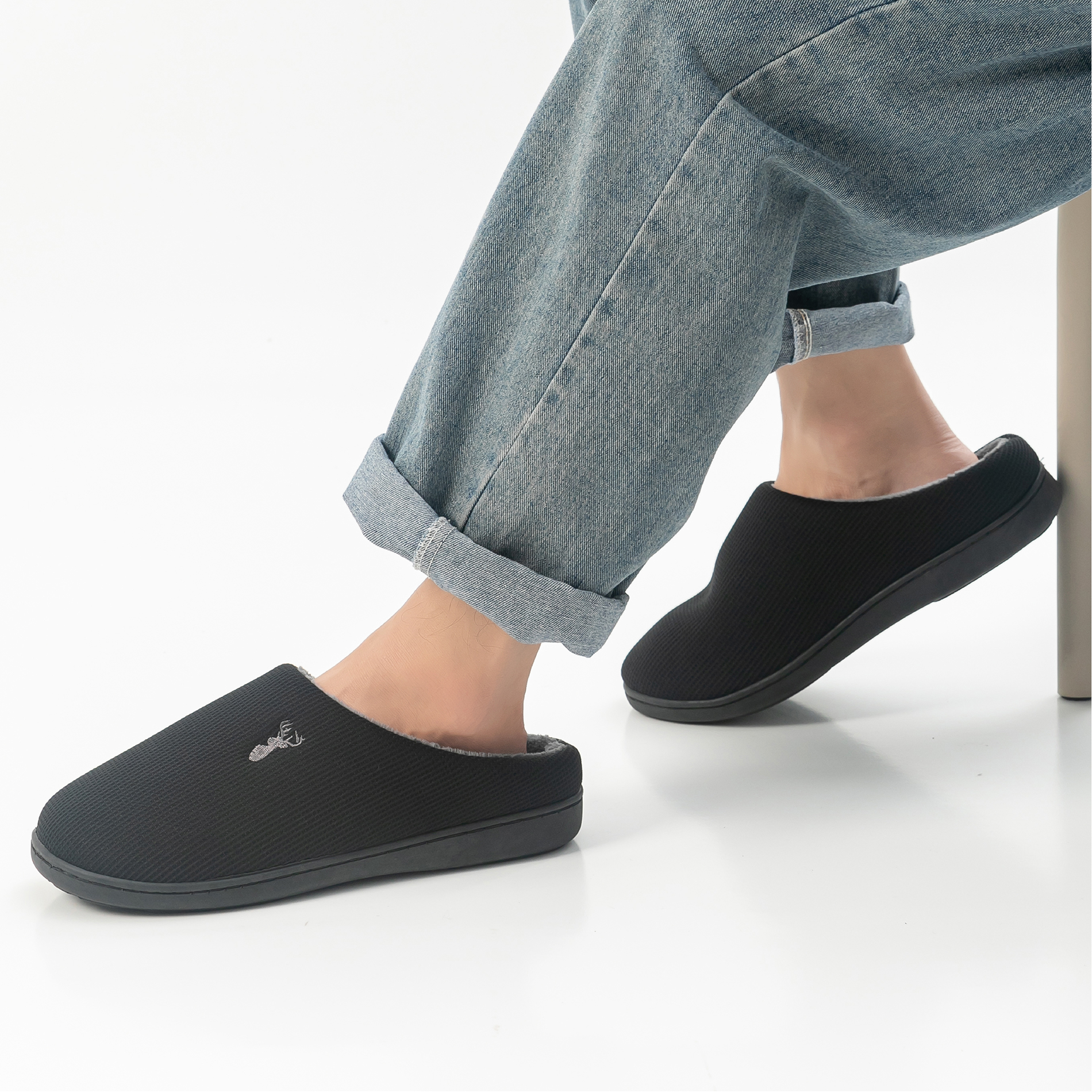 Mens Memory Foam Slippers Two-Tone Breathable Soft Cosy Warm Lining Slip-On - Picture 7 of 15
