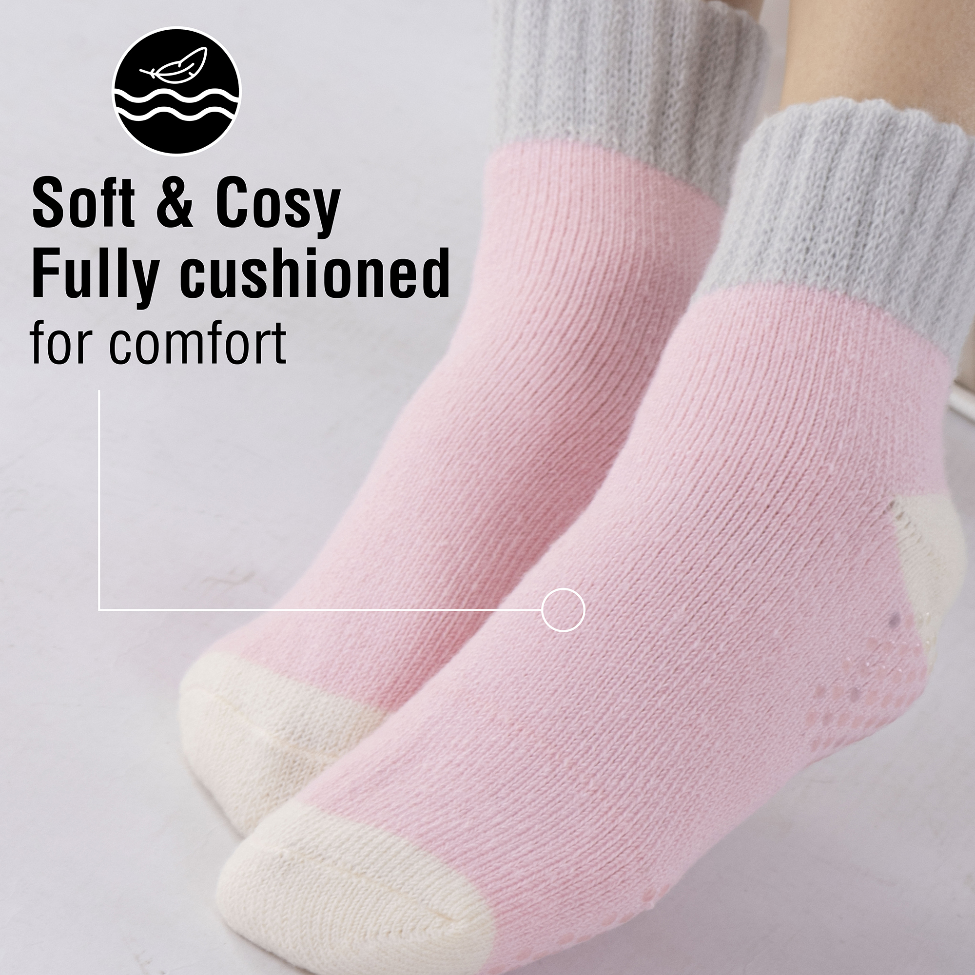 Mens Ladies 3PK Brushed Lounge Socks Super Soft Cosy Warm Thermal Anti-Slip 4-11