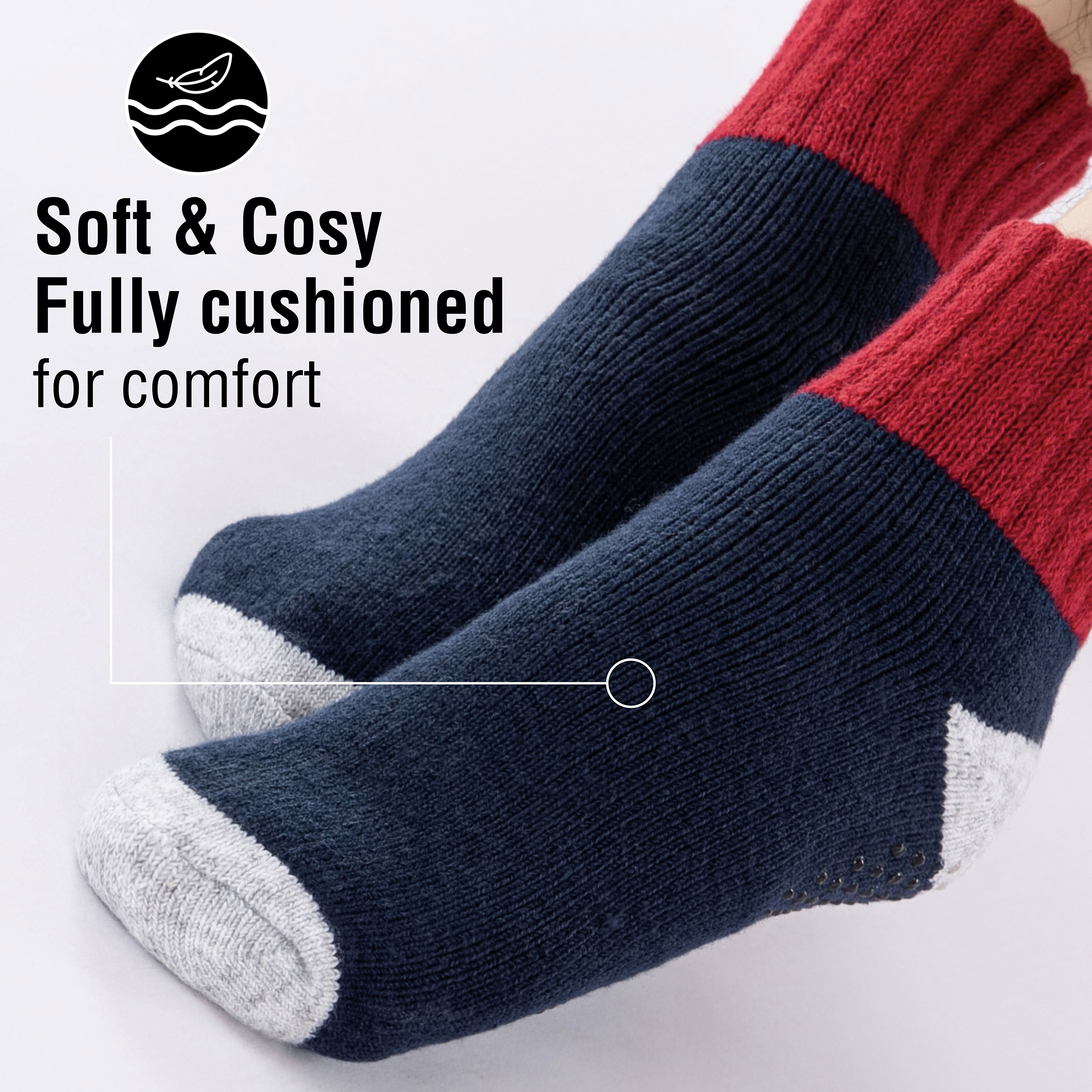 Mens Ladies 3PK Brushed Lounge Socks Super Soft Cosy Warm Thermal Anti-Slip 4-11