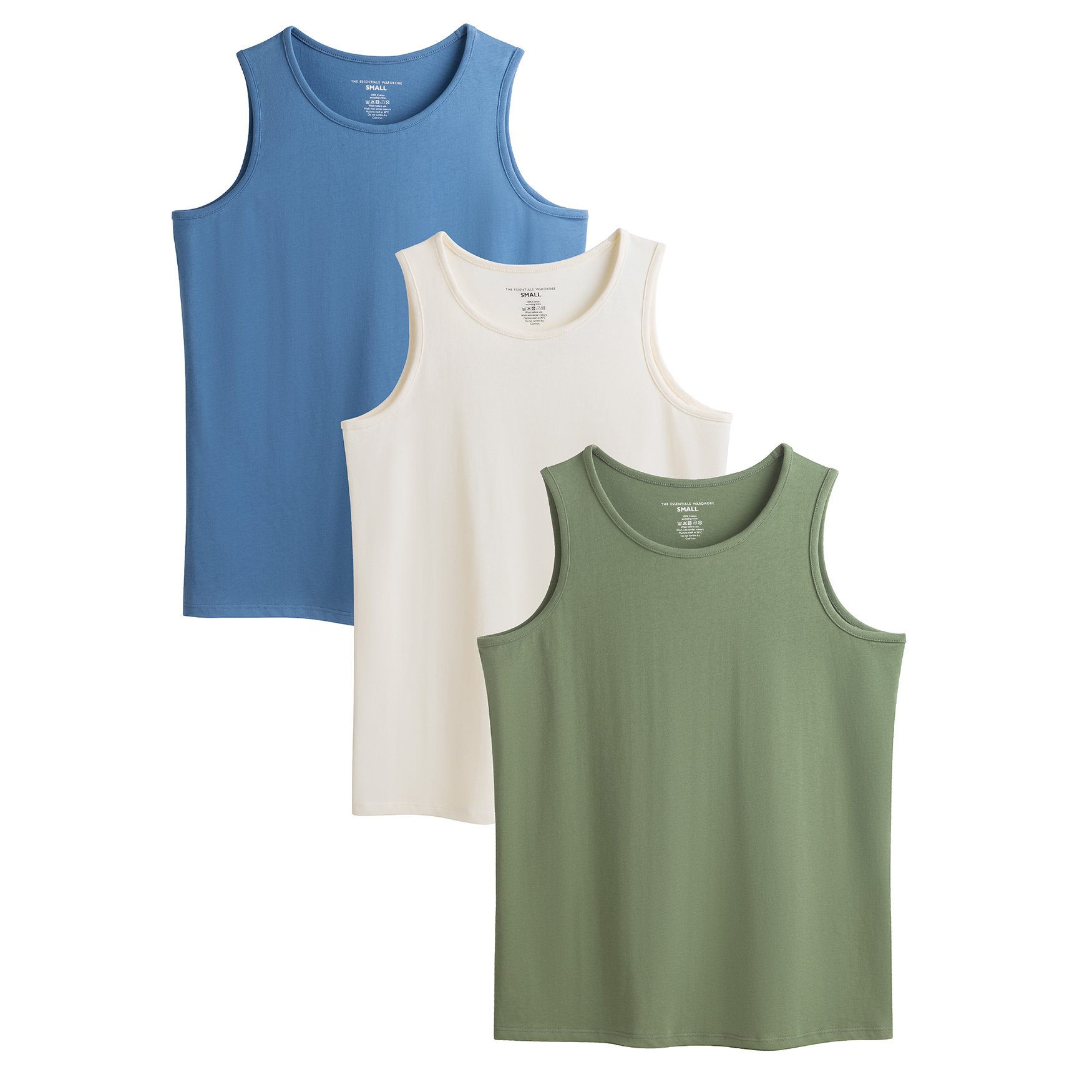 Ladies Vest 3 Pack Womens Multicoloured 100% Cotton Tee Crew Neck Size S-4XL