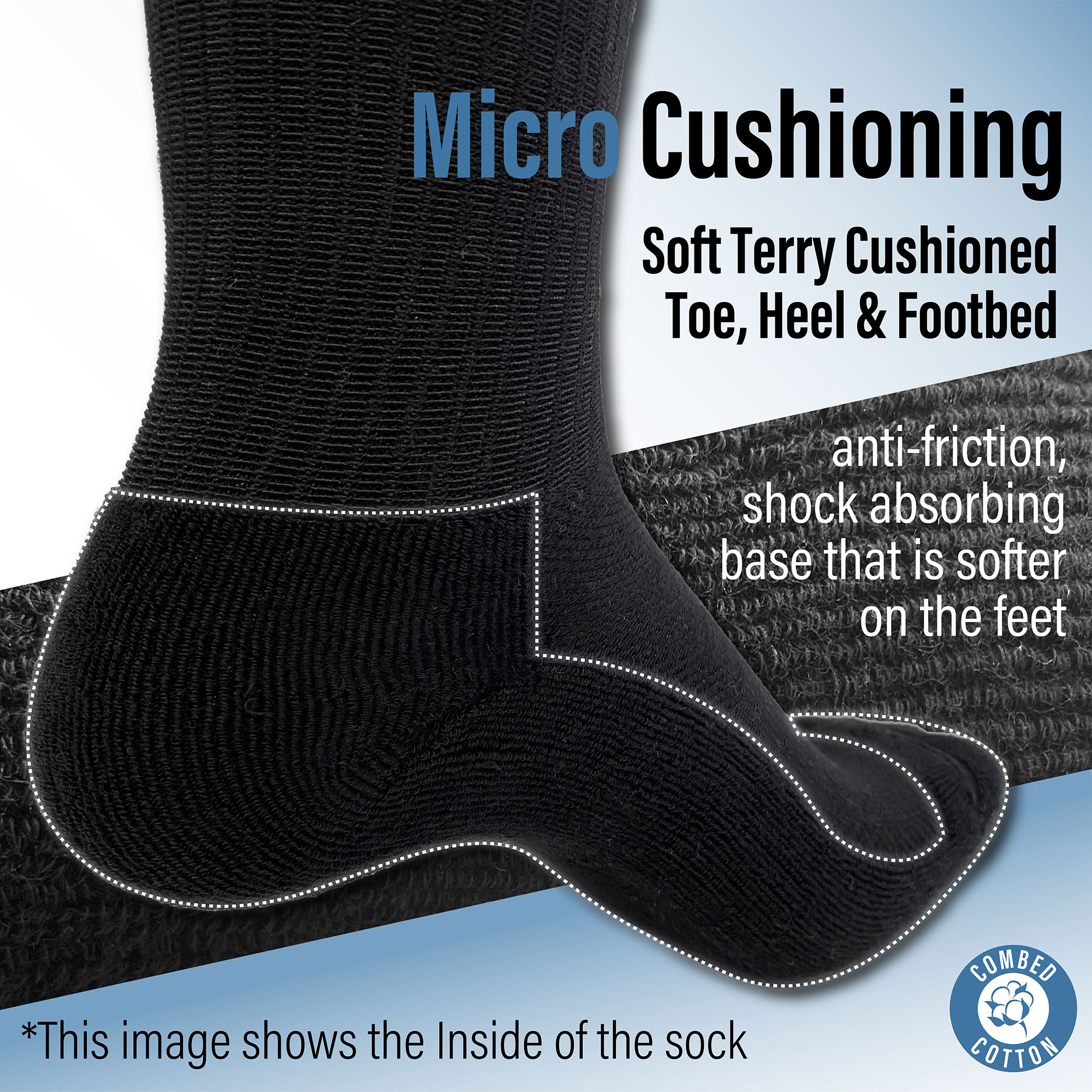 Mens Socks 6 Pairs Cushioned Sports Combed Cotton Casual Running Trainer Hiking - Picture 8 of 29