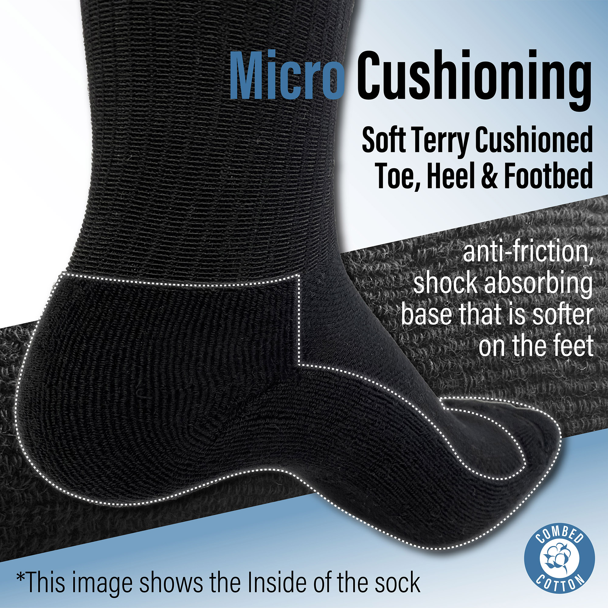Mens Socks 6 Pairs Cushioned Sports Combed Cotton Casual Running Trainer Hiking - Picture 21 of 29
