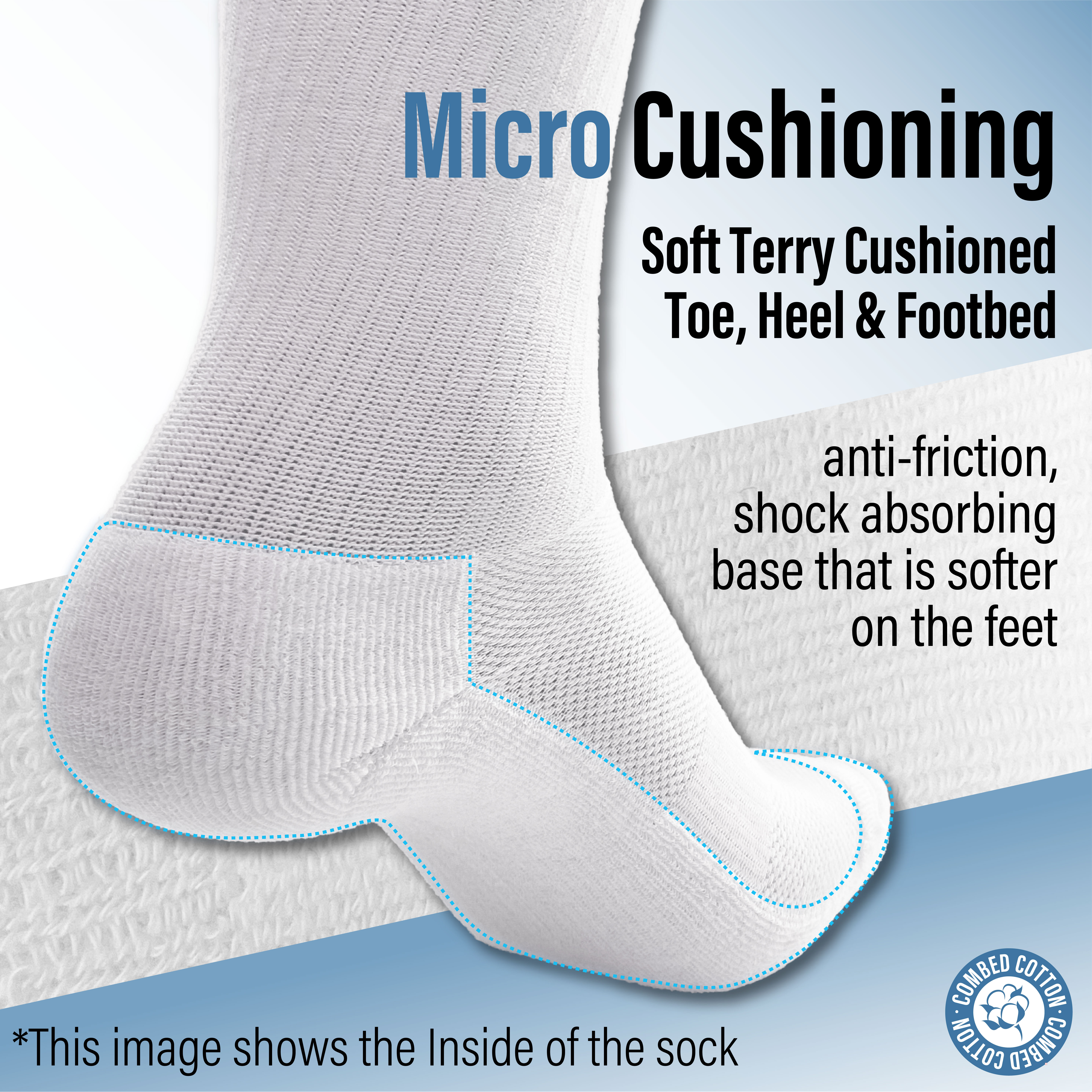 Mens Socks 6 Pairs Cushioned Sports Combed Cotton Casual Running Trainer Hiking - Picture 28 of 29