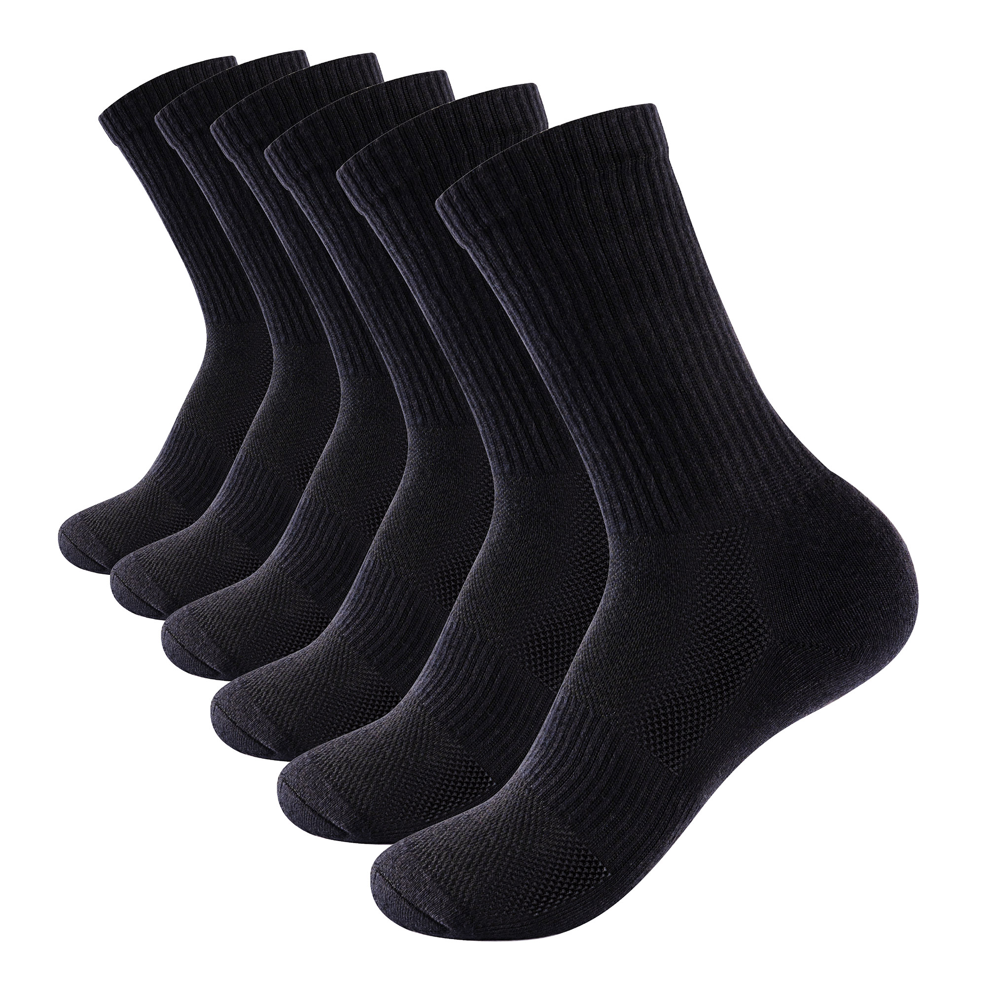 Mens Socks 6 Pairs Cushioned Sports Combed Cotton Casual Running Trainer Hiking 