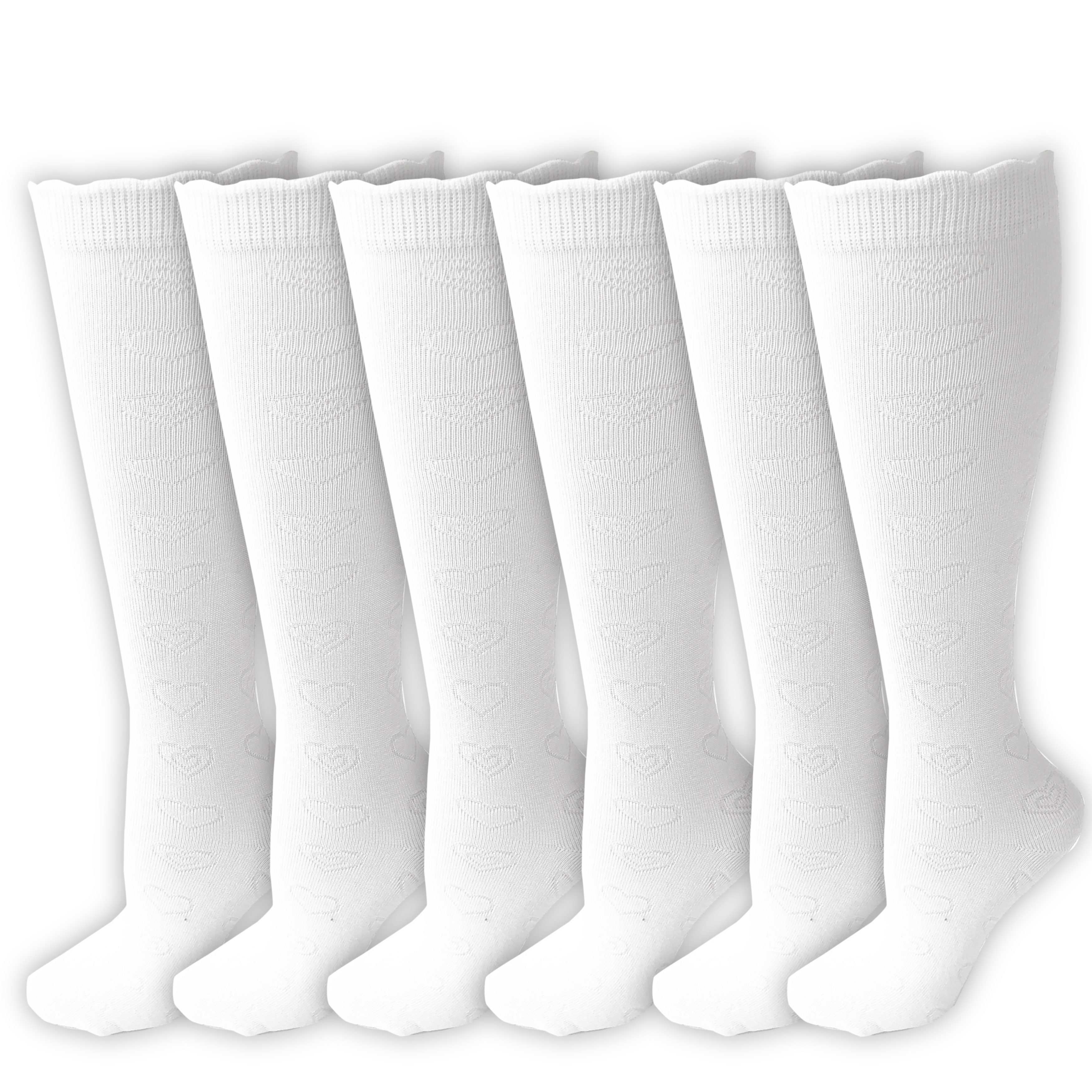6 X Pairs of Children Kids Girls Cotton Rich Long Plain Knee High School Socks 