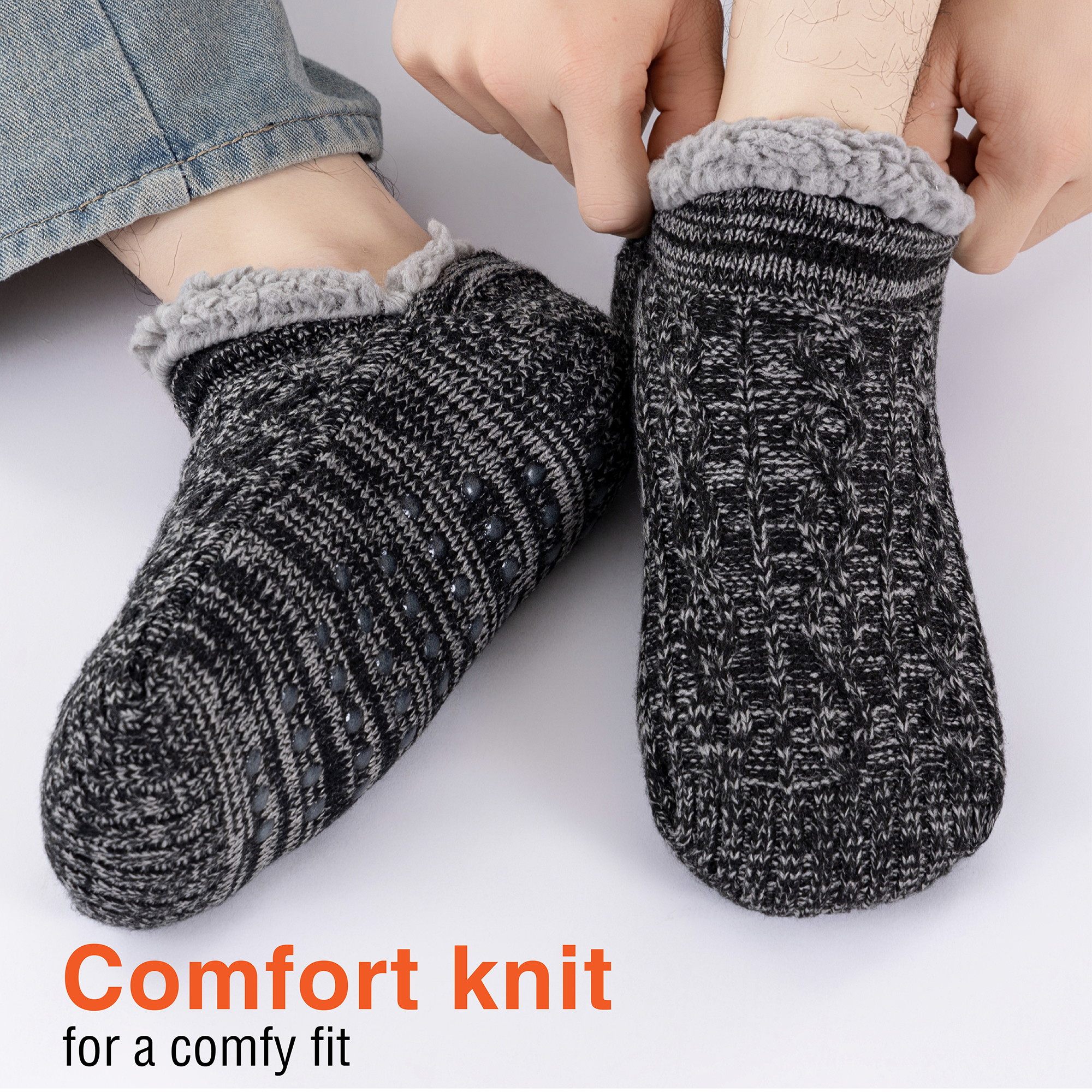 Mens & Ladies Sherpa Lined Slipper Socks Super Soft Cosy Winter Lounge Socks - Picture 8 of 26