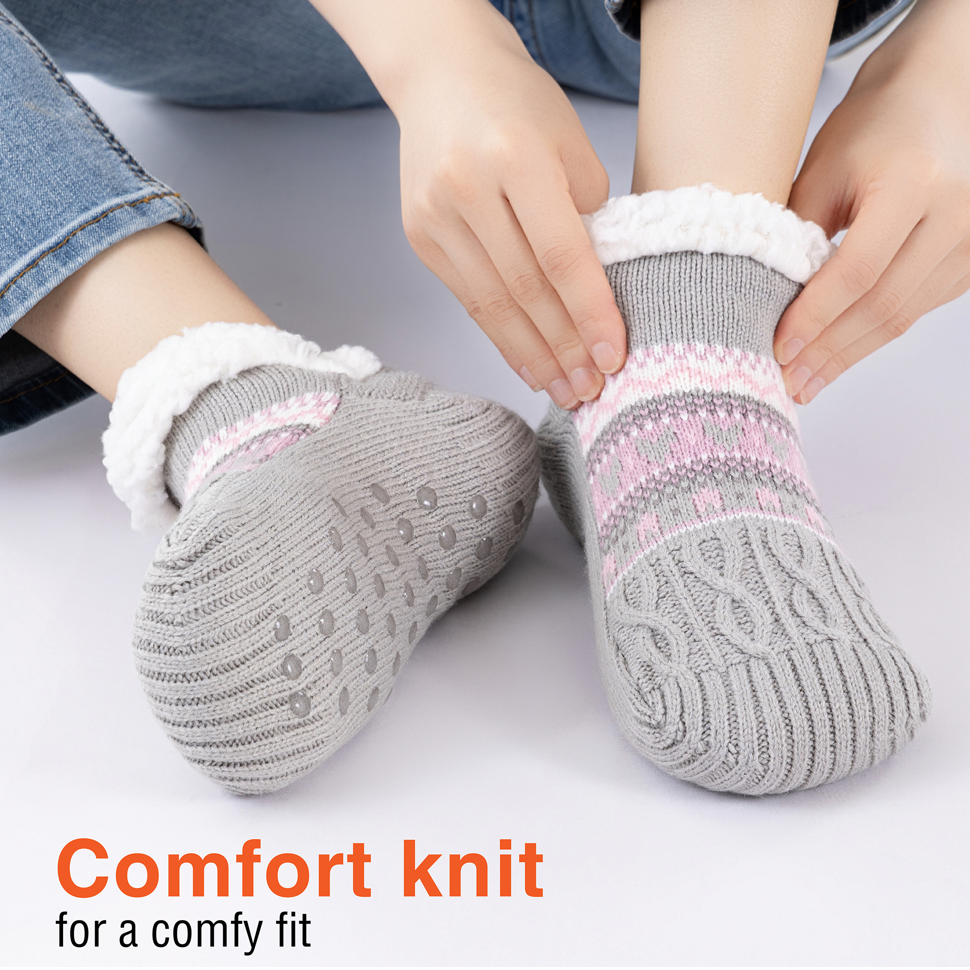 Mens & Ladies Sherpa Lined Slipper Socks Super Soft Cosy Winter Lounge Socks - Picture 26 of 26