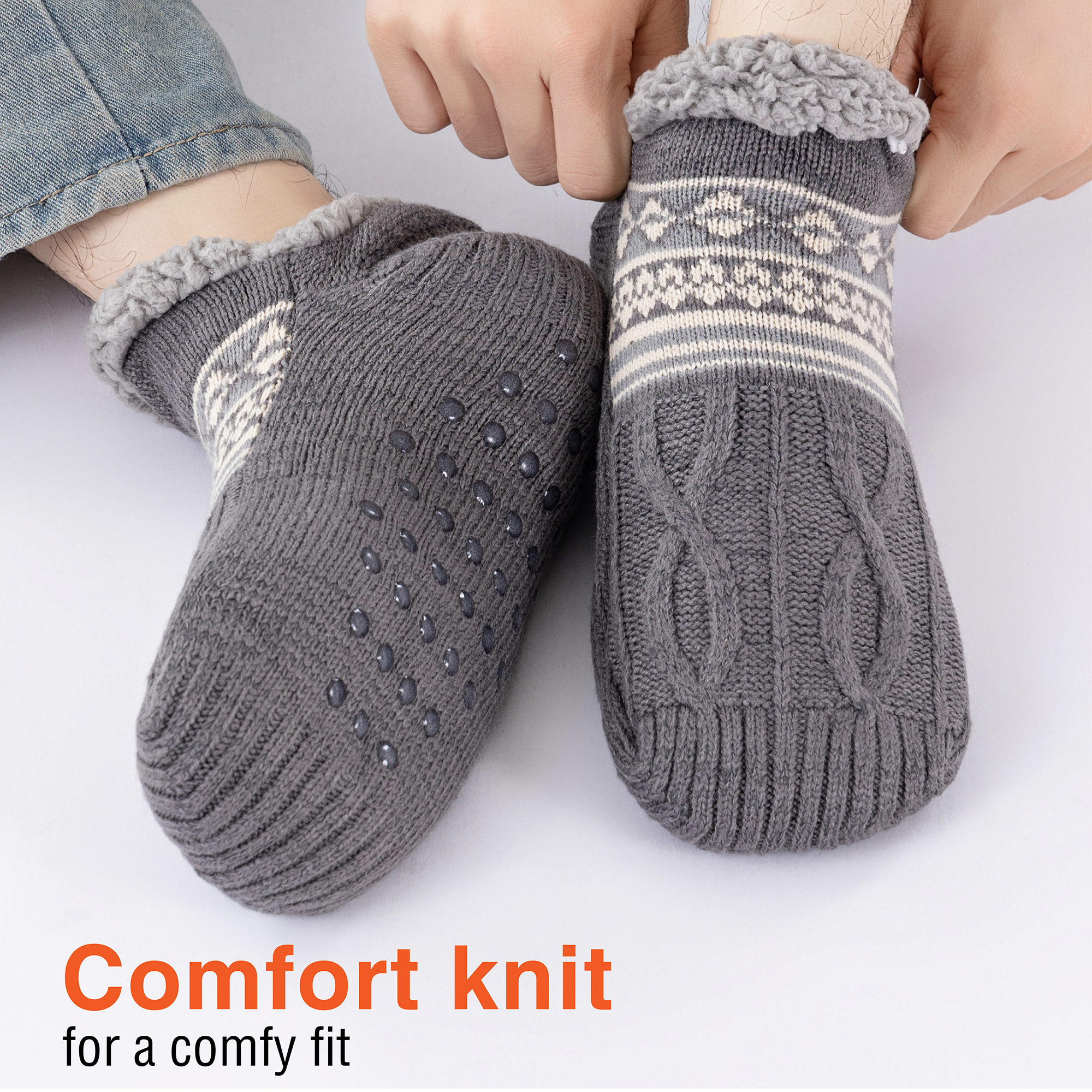 Mens & Ladies Sherpa Lined Slipper Socks Super Soft Cosy Winter Lounge Socks - Picture 13 of 26