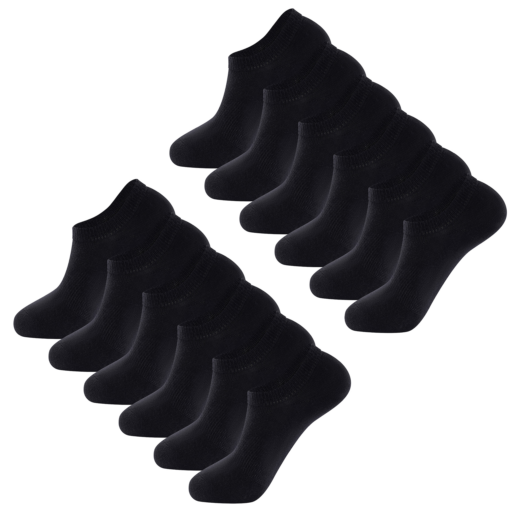 Unisex Trainer Liners Socks 12 Pairs Mens Ladies Low Cut No Show Combed Cotton