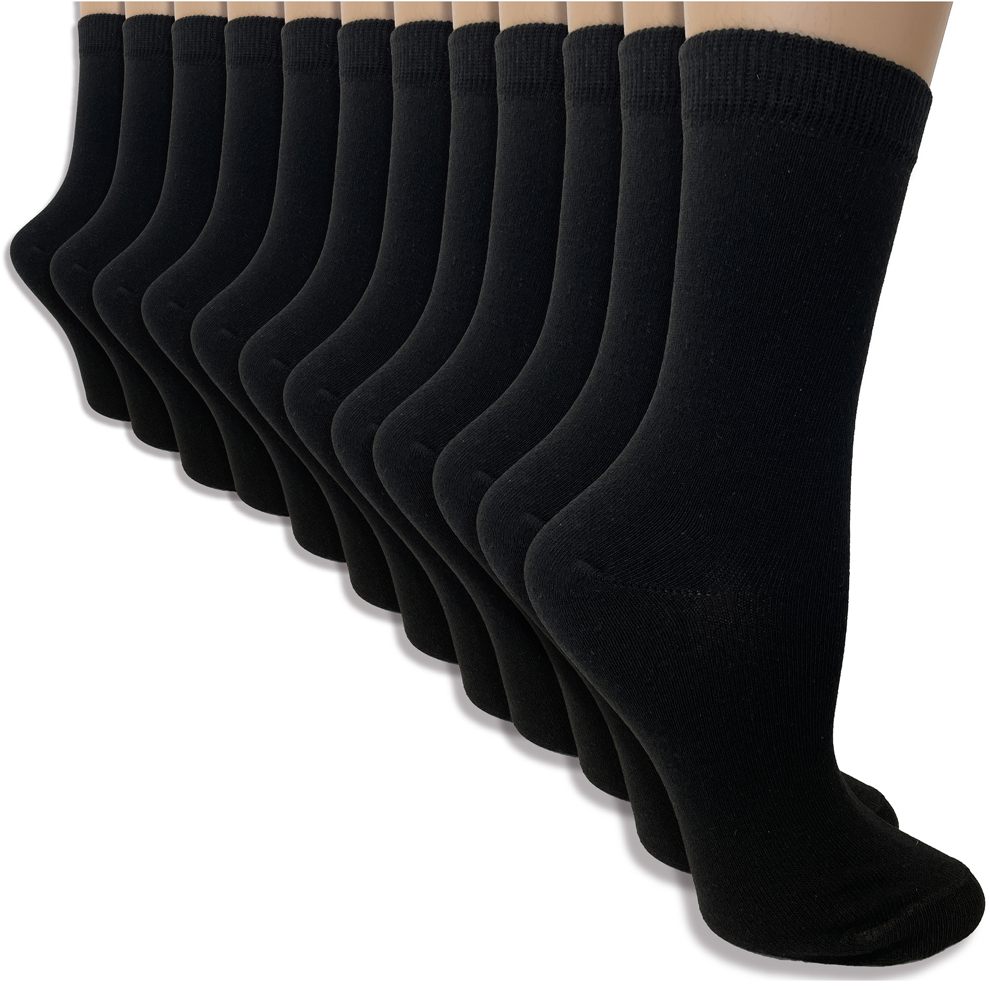 Ladies Socks 12 Pairs Black Ankle Cotton Blend Work Everyday Socks Size UK 4-8 - Picture 2 of 11