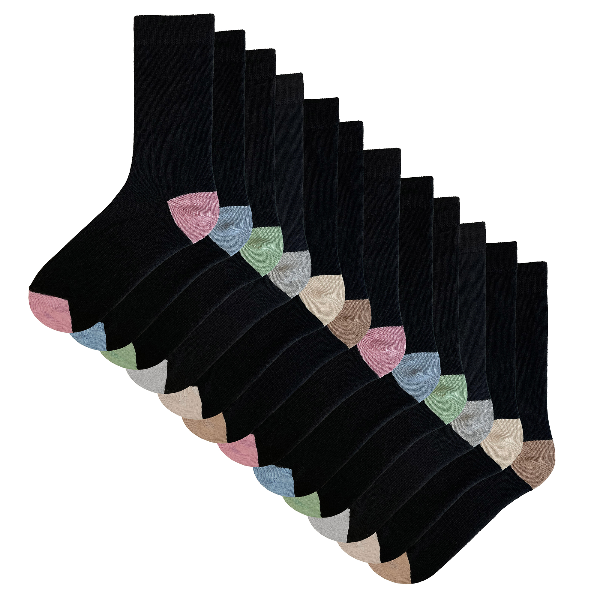 Ladies Socks 12 Pairs Black Ankle Cotton Blend Work Everyday Socks Size UK 4-8 - Picture 7 of 11
