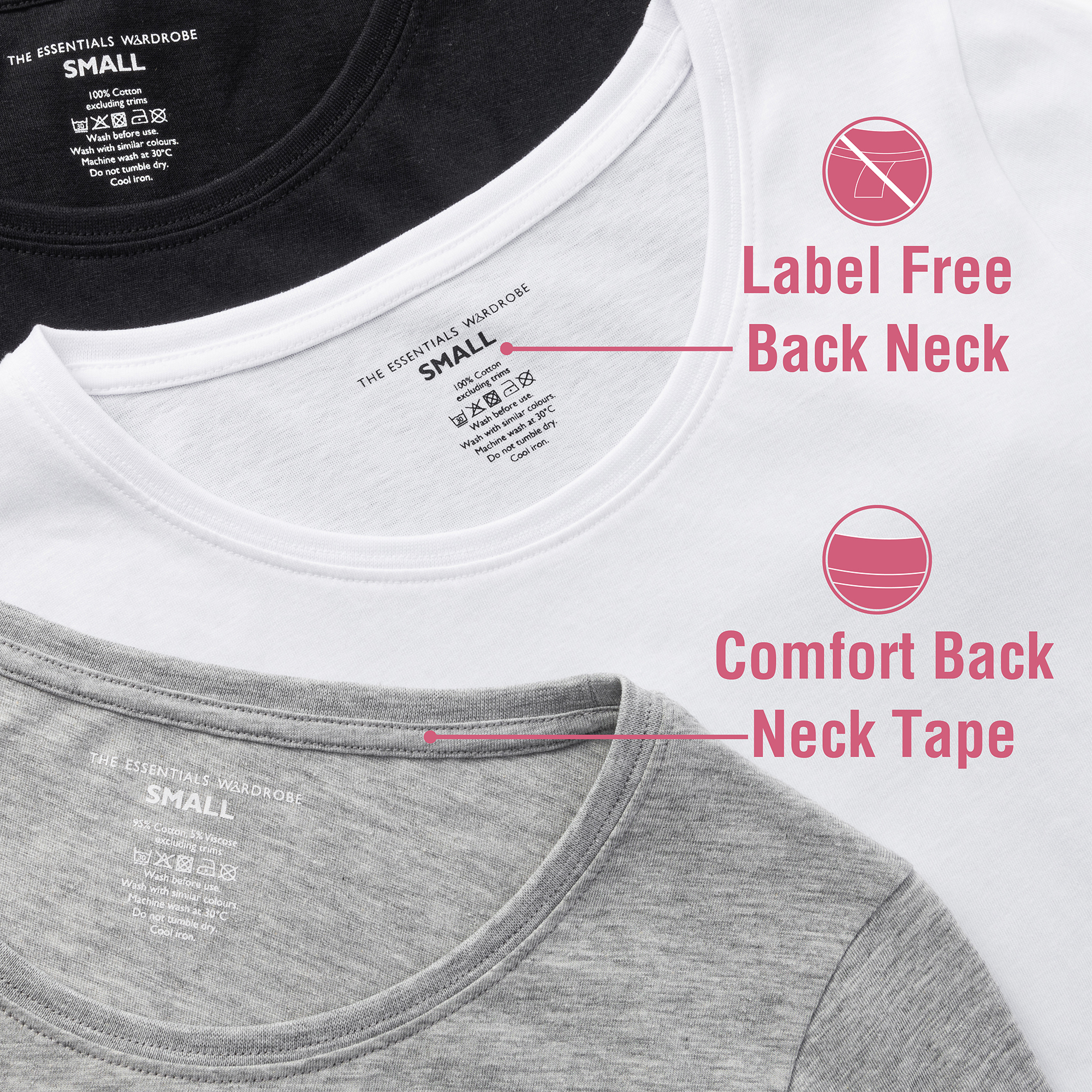 Ladies T-Shirt 3 Pack Coloured 100% Cotton T-Shirts Tee Crew Neck Size S-4XL - Picture 12 of 31