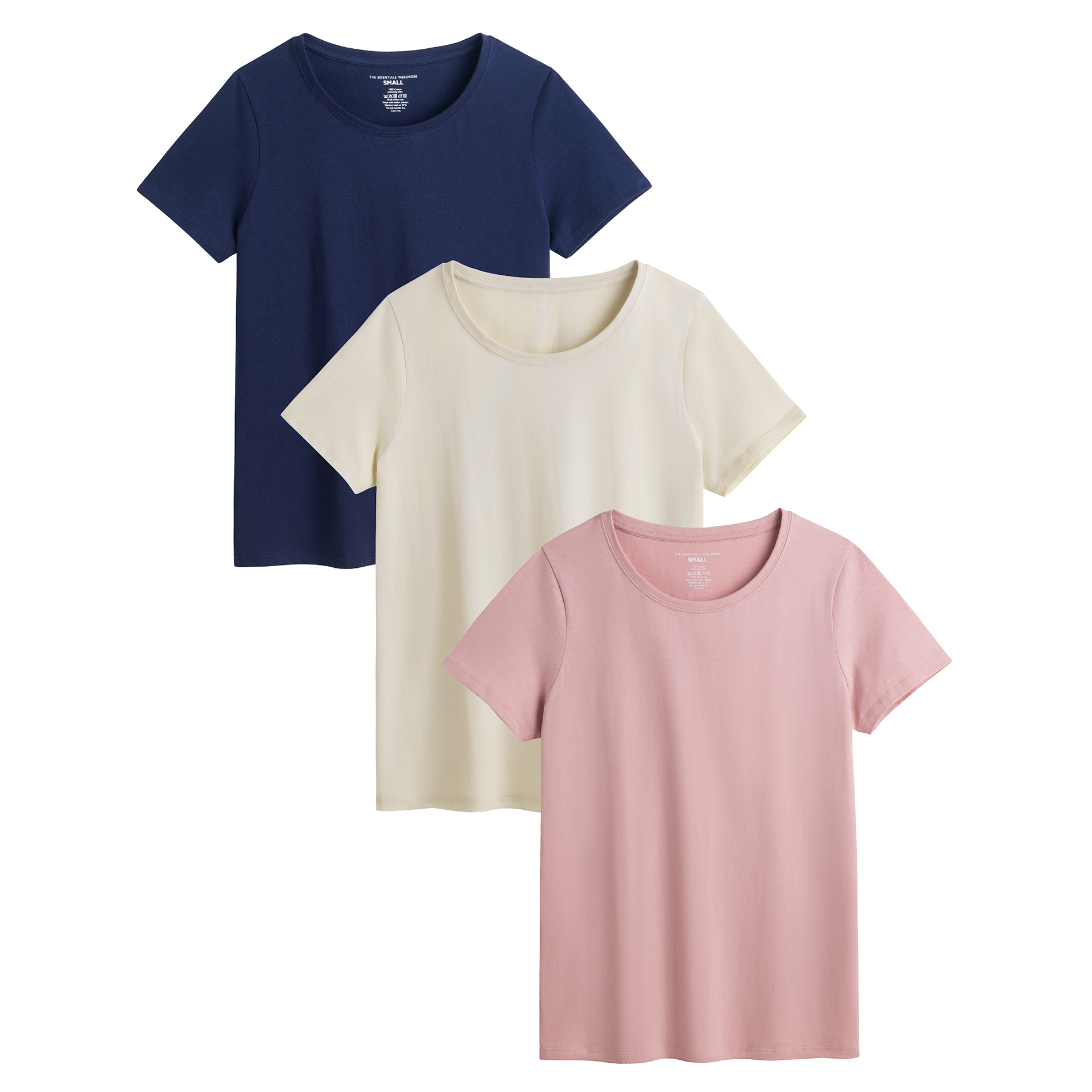 Ladies T-Shirt 3 Pack Coloured 100% Cotton T-Shirts Tee Crew Neck Size S-4XL - Picture 14 of 31