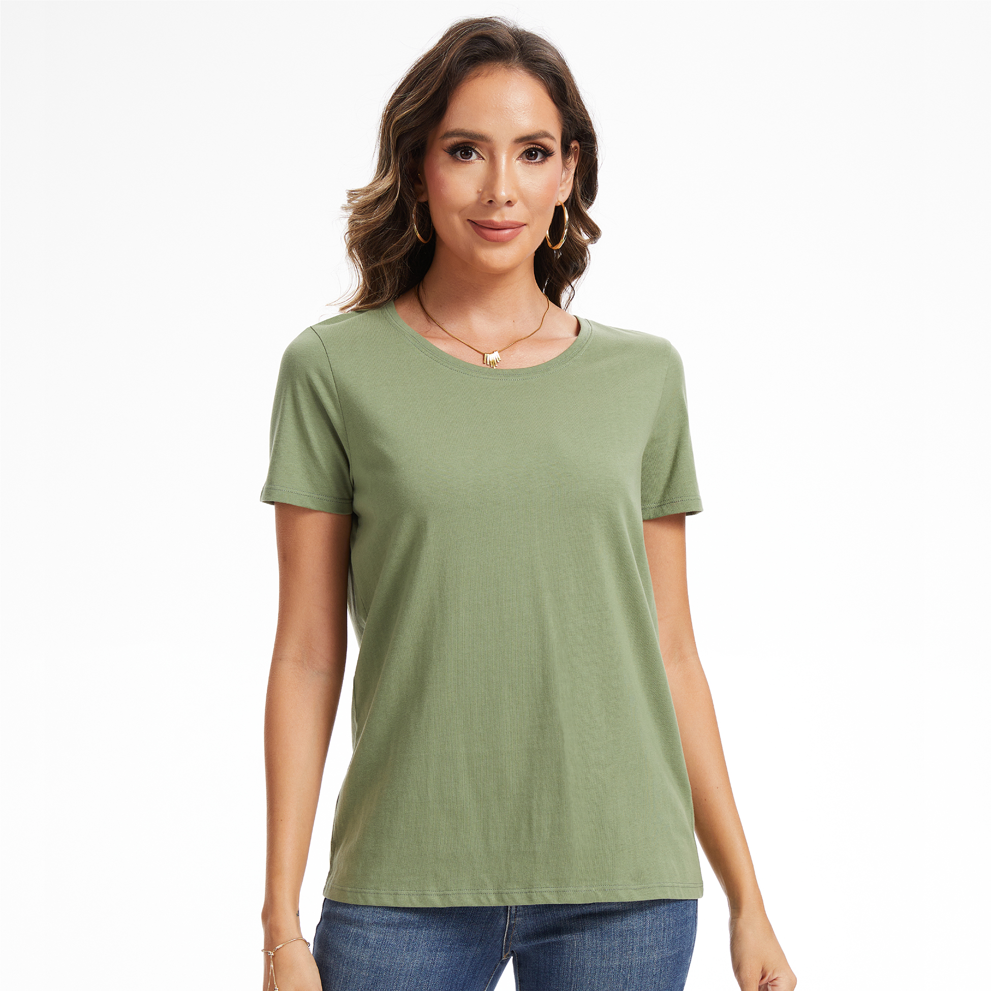 Ladies T-Shirt 3 Pack Coloured 100% Cotton T-Shirts Tee Crew Neck Size S-4XL - Picture 22 of 31