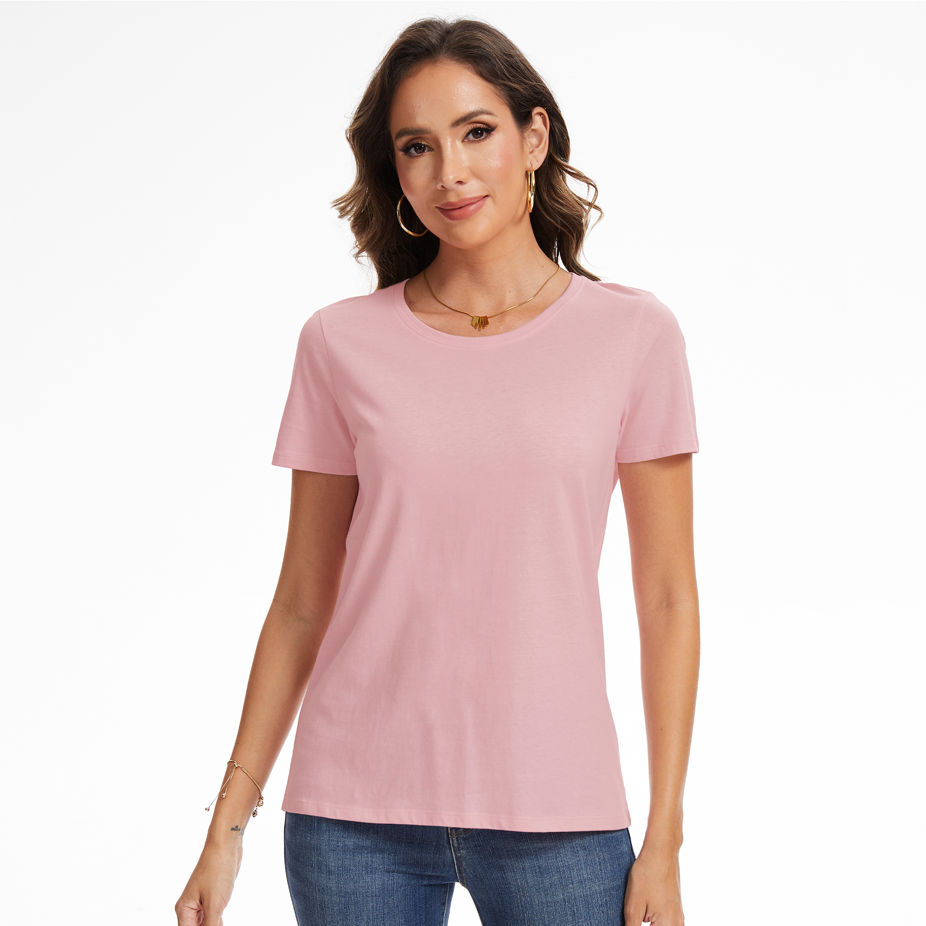 Ladies T-Shirt 3 Pack Coloured 100% Cotton T-Shirts Tee Crew Neck Size S-4XL - Picture 15 of 31