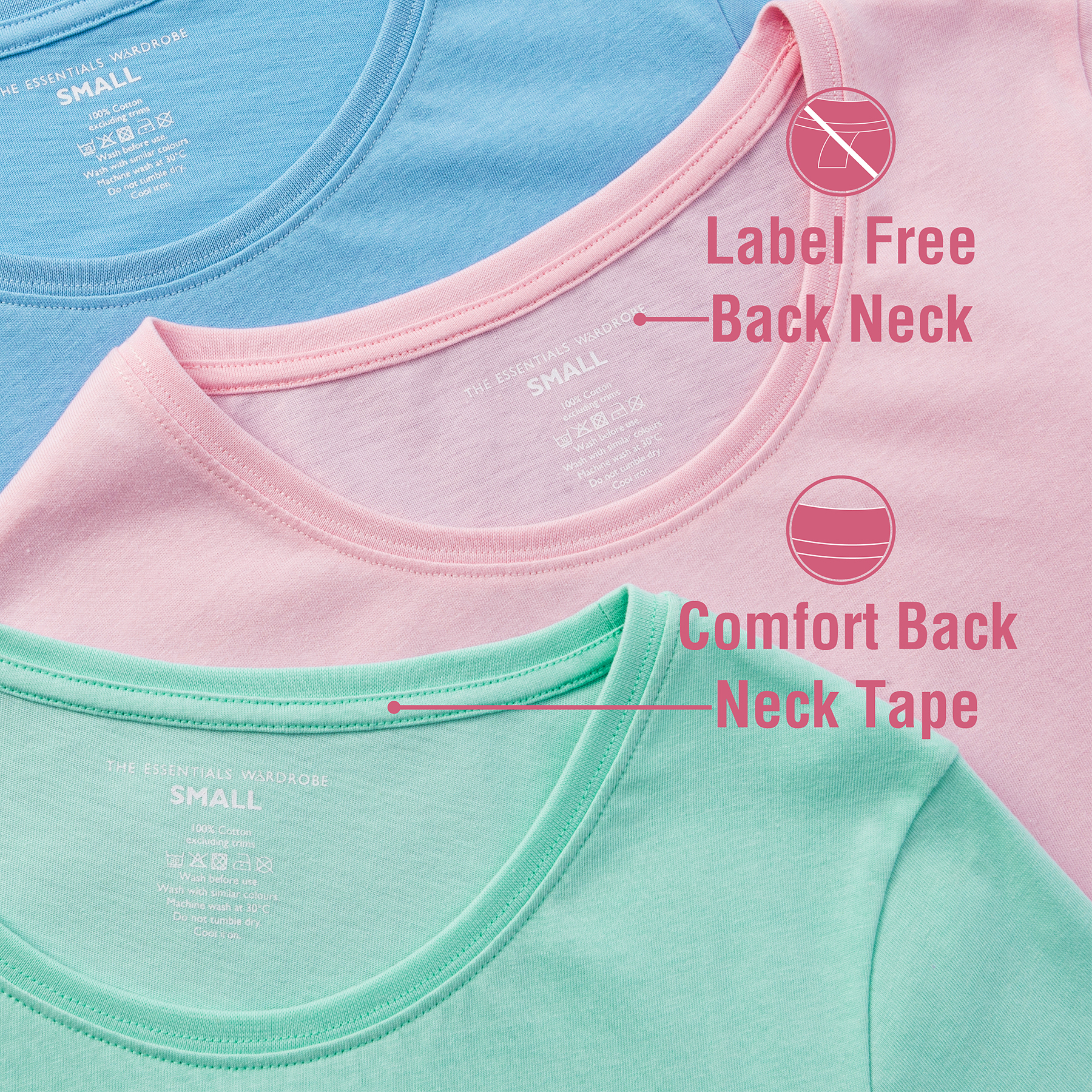 Ladies T-Shirt 3 Pack Coloured 100% Cotton T-Shirts Tee Crew Neck Size S-4XL - Picture 6 of 31
